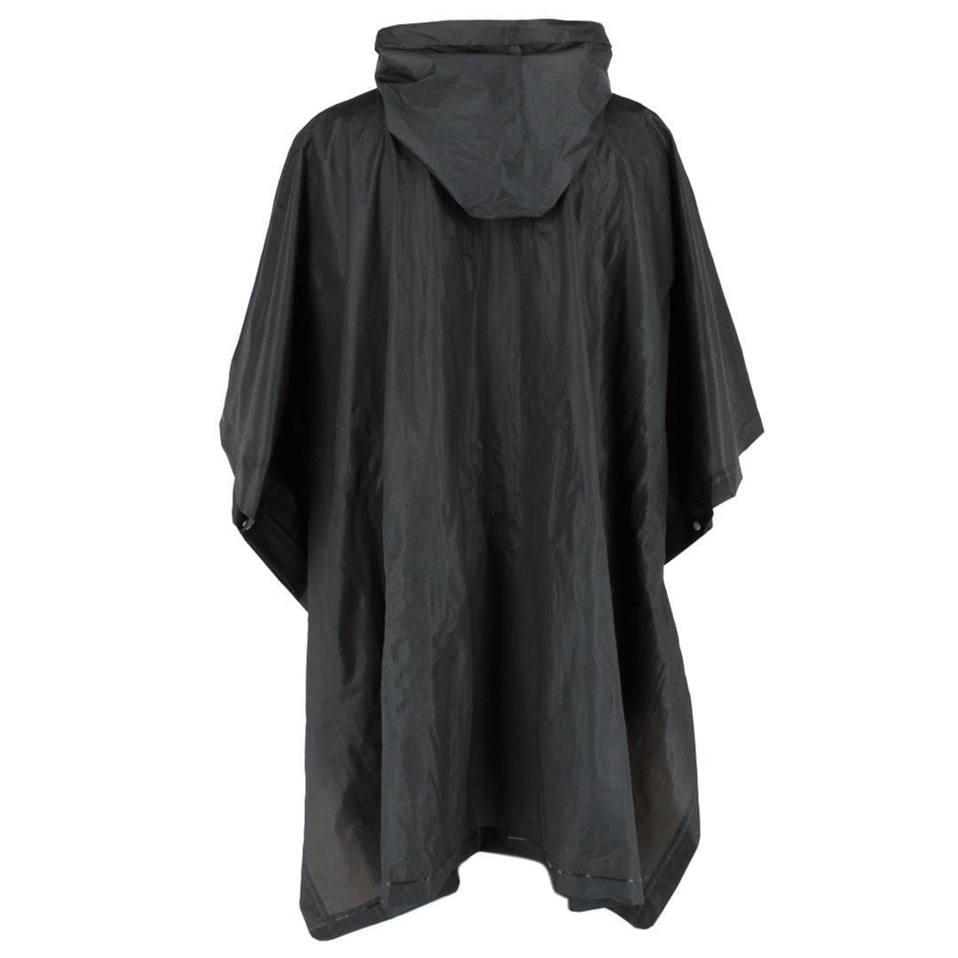 CTM® Adult Waterproof Reusable Rain Poncho by Wootie - Black