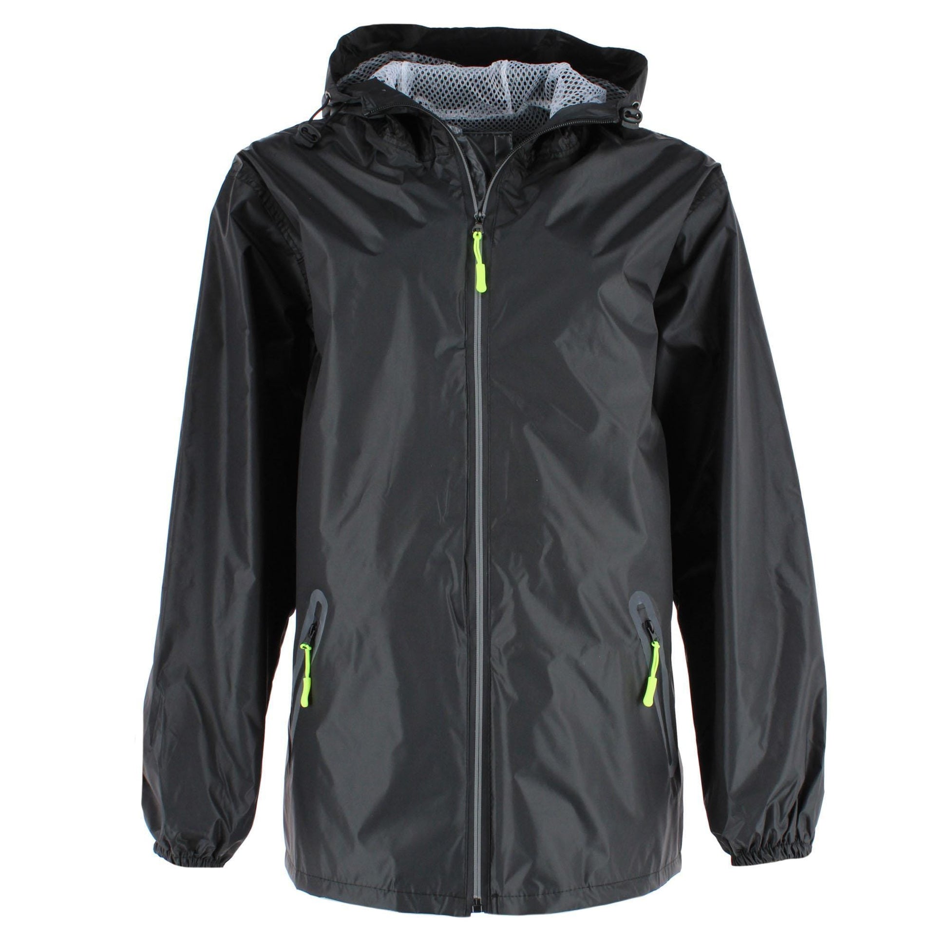CTM® Adult Reusable Water Resistant Rain Jacket with Hood and Pockets