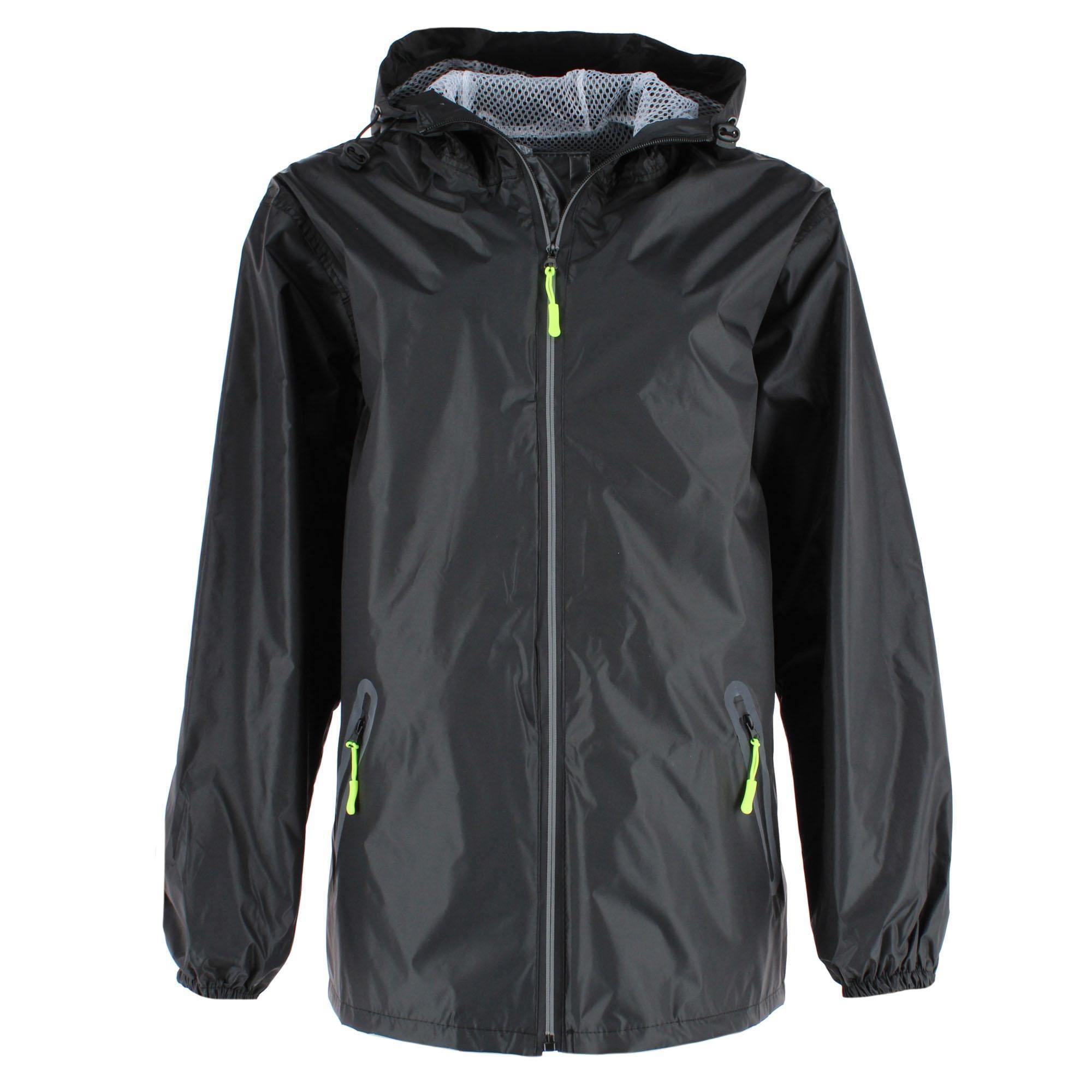 CTM® Adult Reusable Water Resistant Rain Jacket with Hood and Pockets
