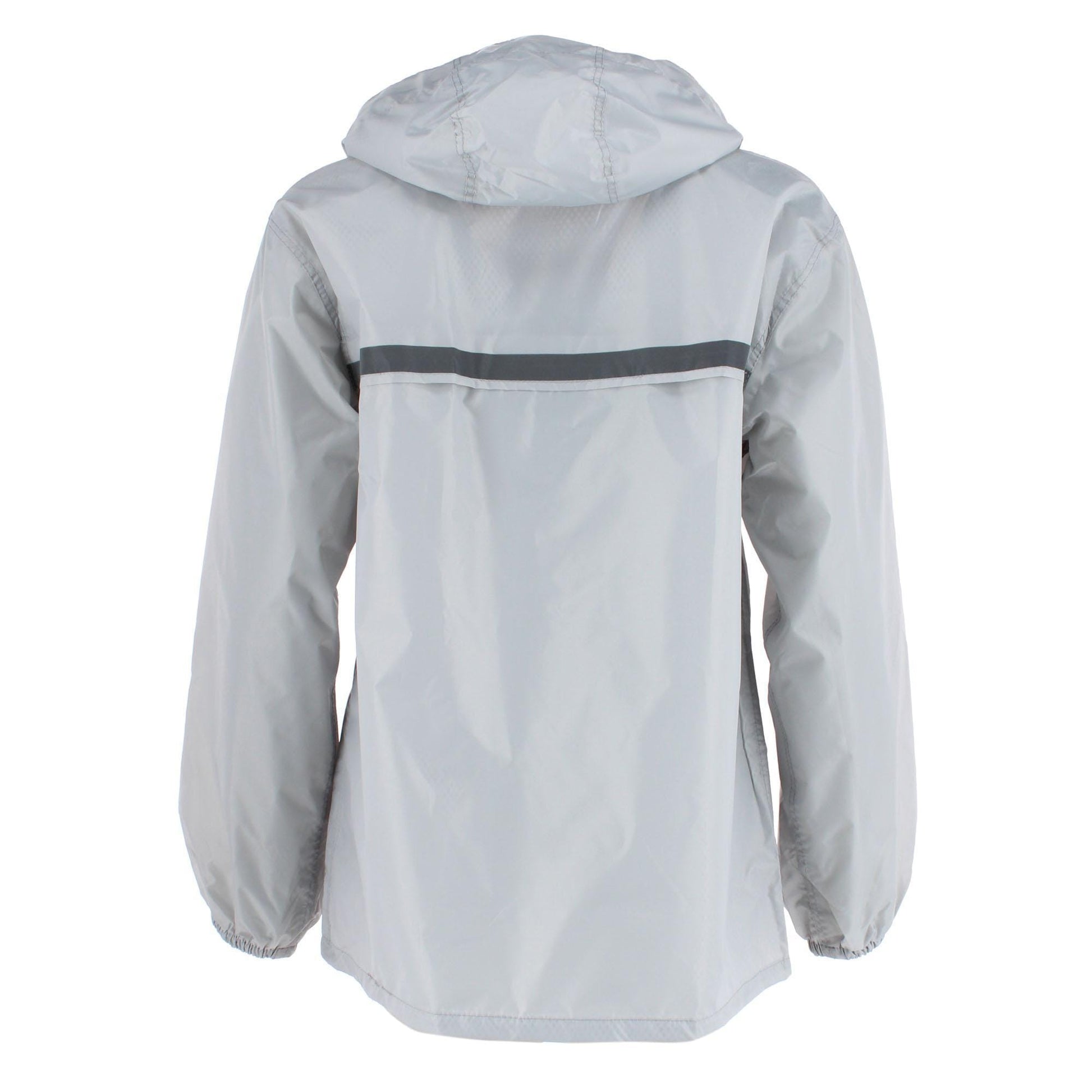 CTM® Adult Reusable Water Resistant Rain Jacket with Hood and Pockets - Gray
