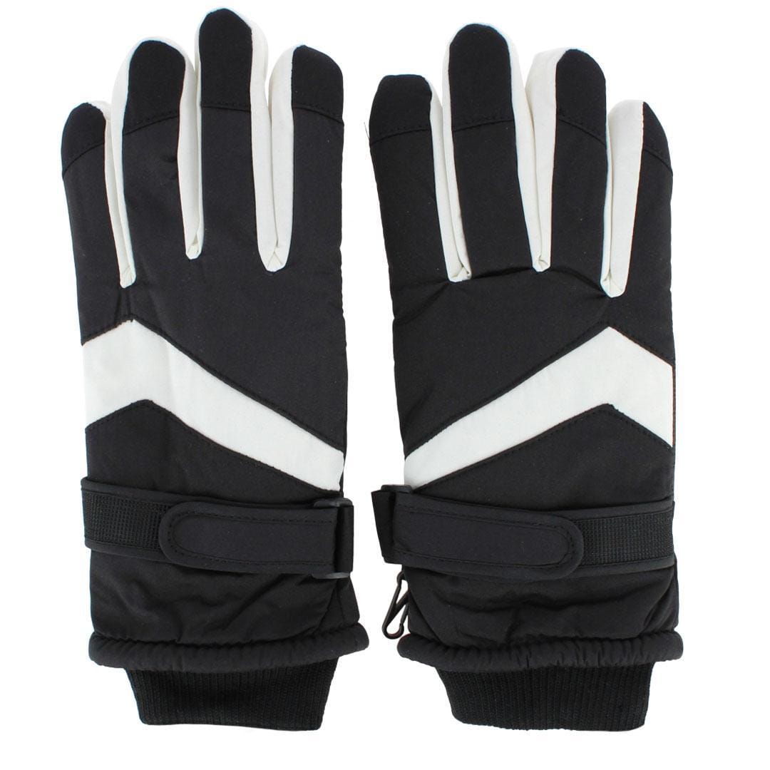 CTM® Adult Winter Ski Gloves with Extended Cuff and Wrist Strap by Wootie - Black