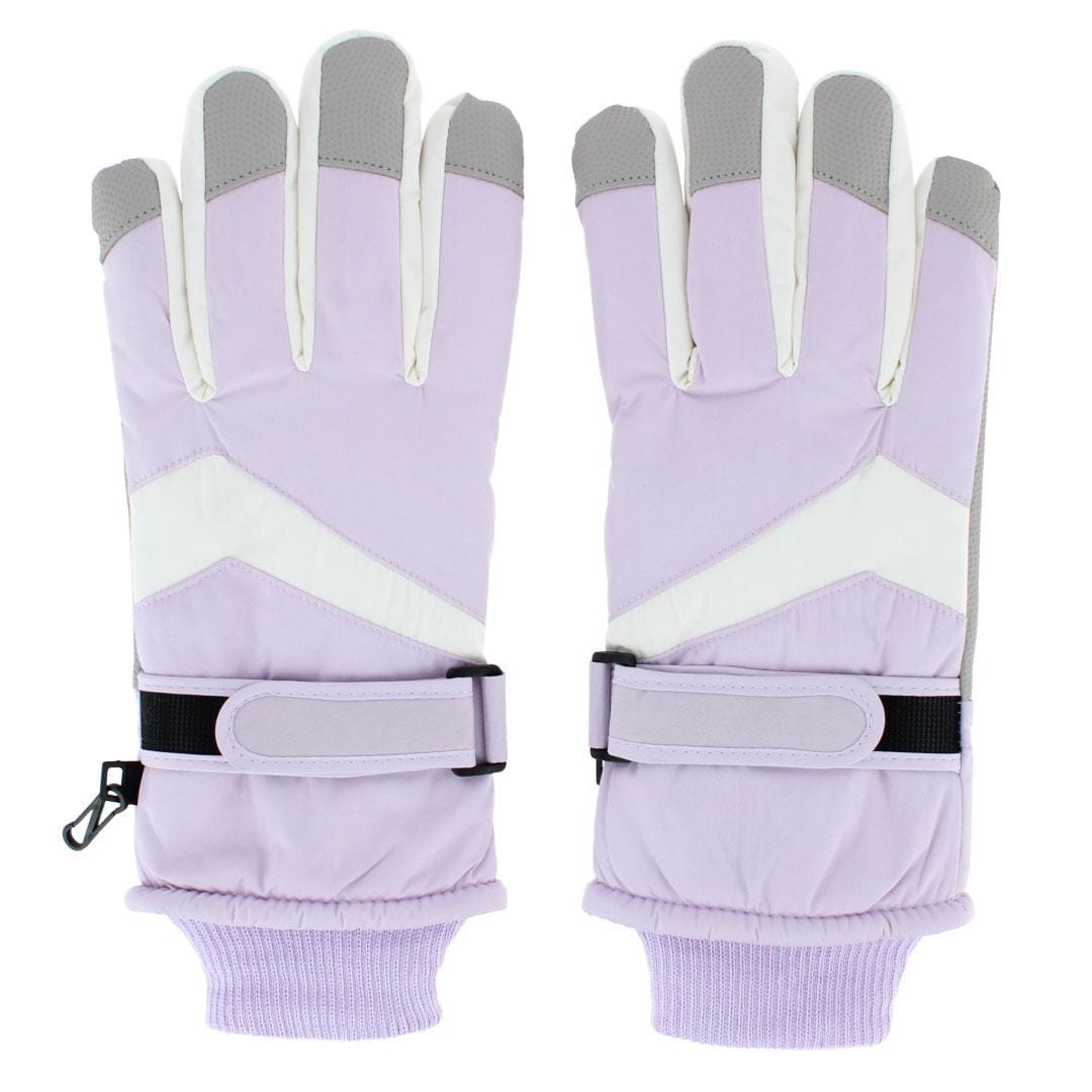 CTM® Adult Winter Ski Gloves with Extended Cuff and Wrist Strap by Wootie - Lilac