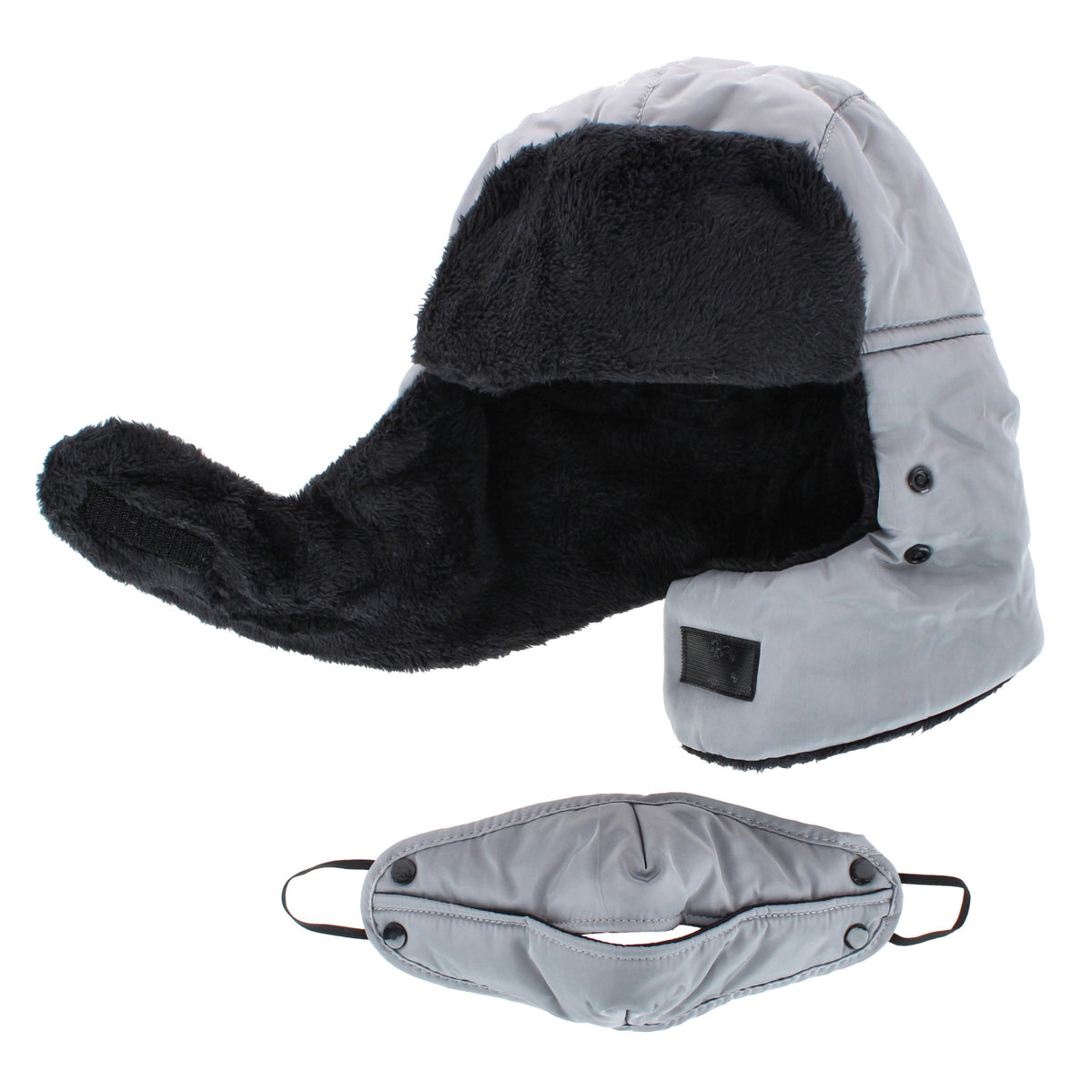 CTM® Adult Winter Trapper Hat with Detachable Face Mask by Wootie - Gray