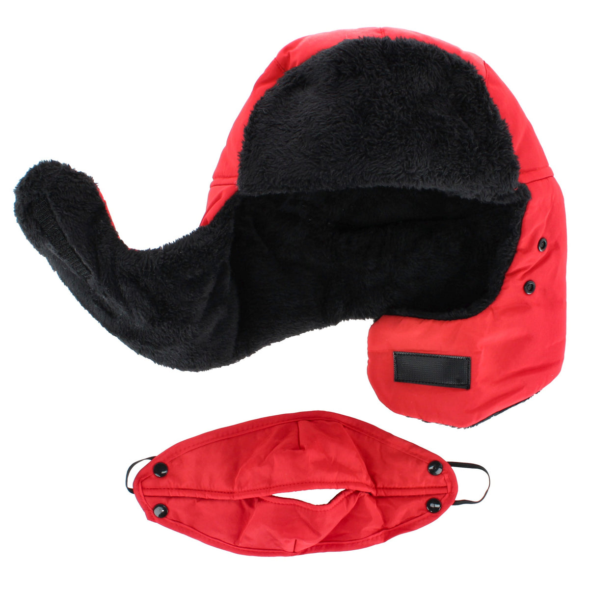 CTM® Adult Winter Trapper Hat with Detachable Face Mask by Wootie - Red