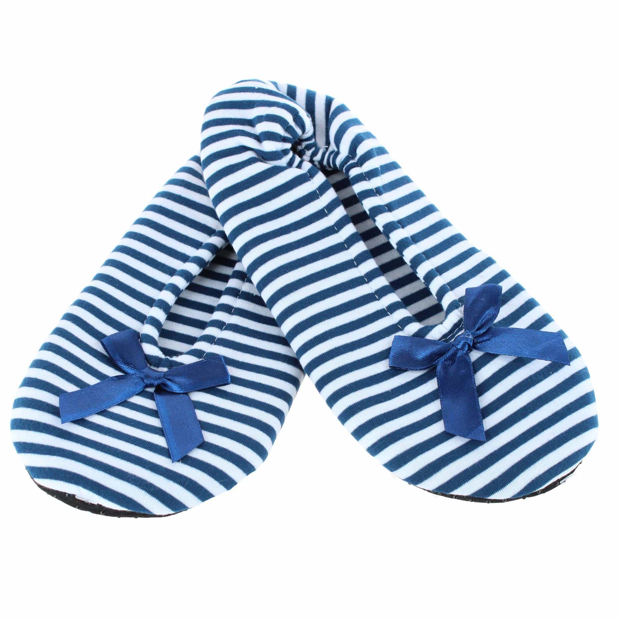 Women's Striped Ballerina Slipper House Shoe by Wootie