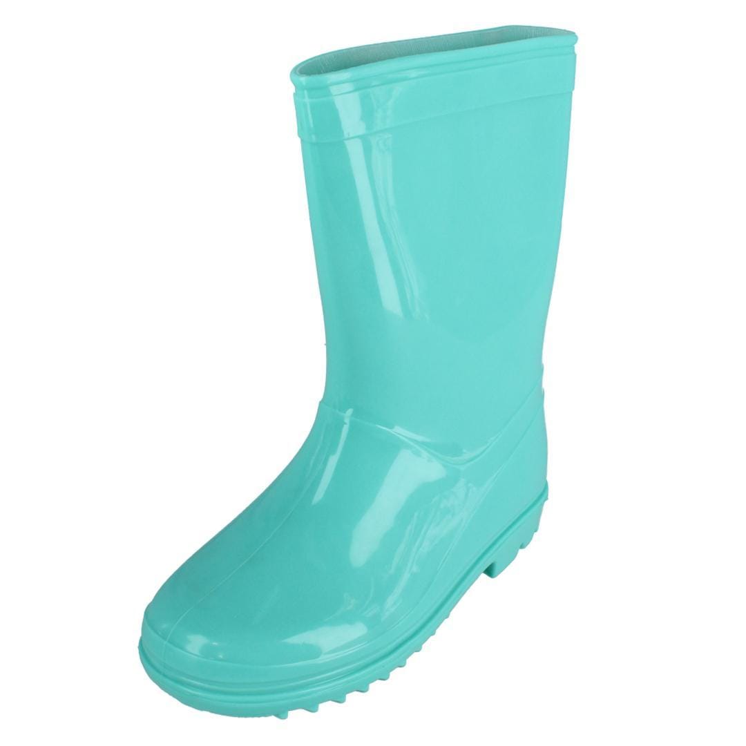 Wootie Little Girl's Waterproof Solid Color Rain Boots by Wootie - Mint