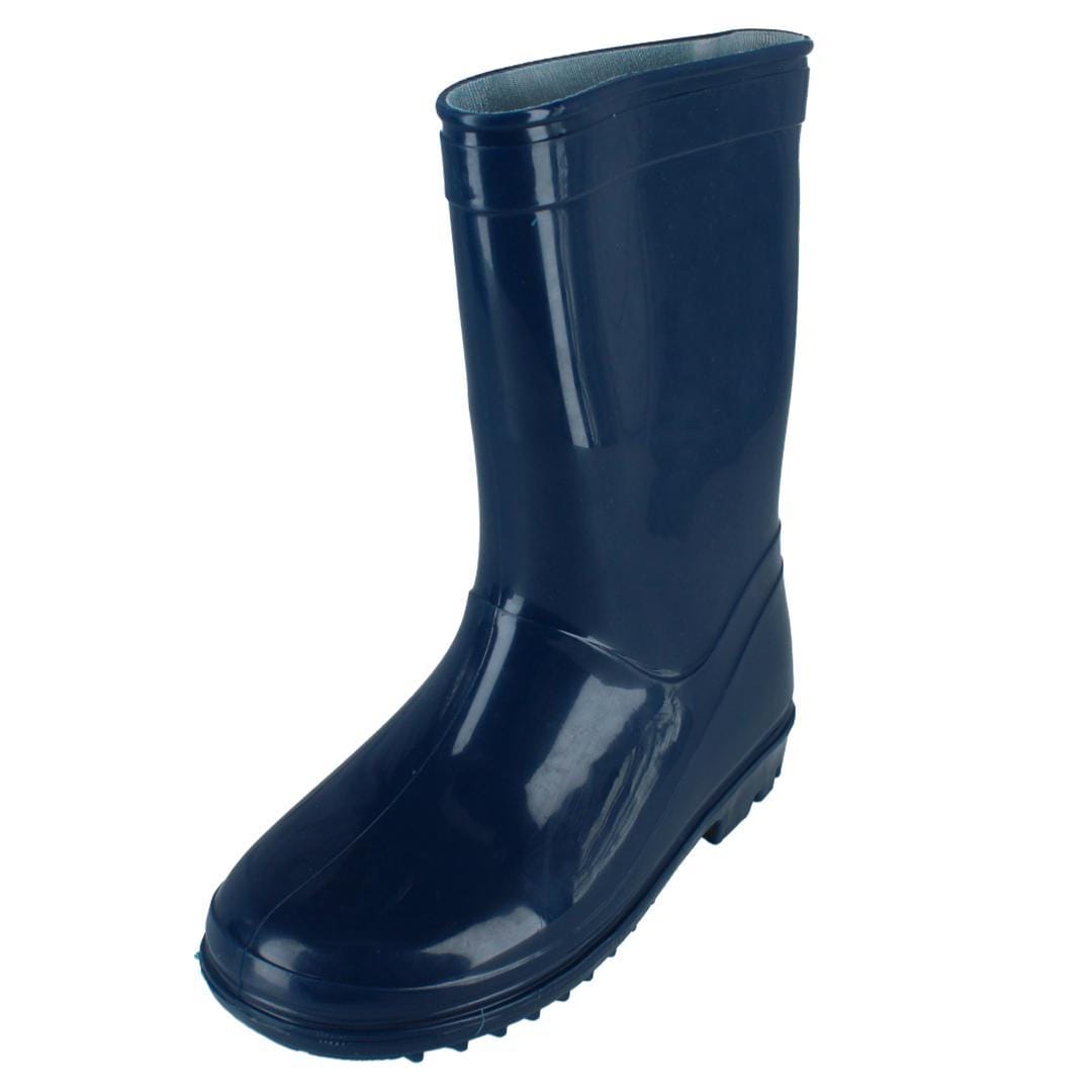Wootie Little Girl's Waterproof Solid Color Rain Boots by Wootie - Navy