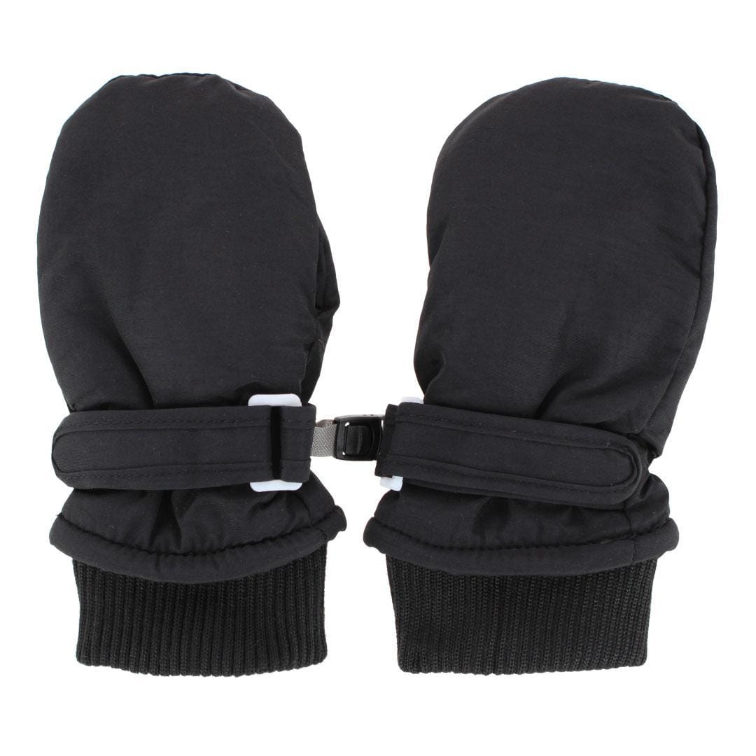 CTM® Kids' Winter Ski Mitten with Extended Cuff and Wrist Strap by Wootie - Black