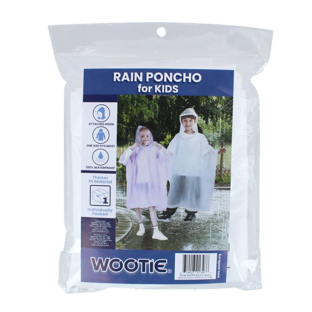 CTM® Kids' One Size Fits Most Reusable Rain Poncho by Wootie - Clear