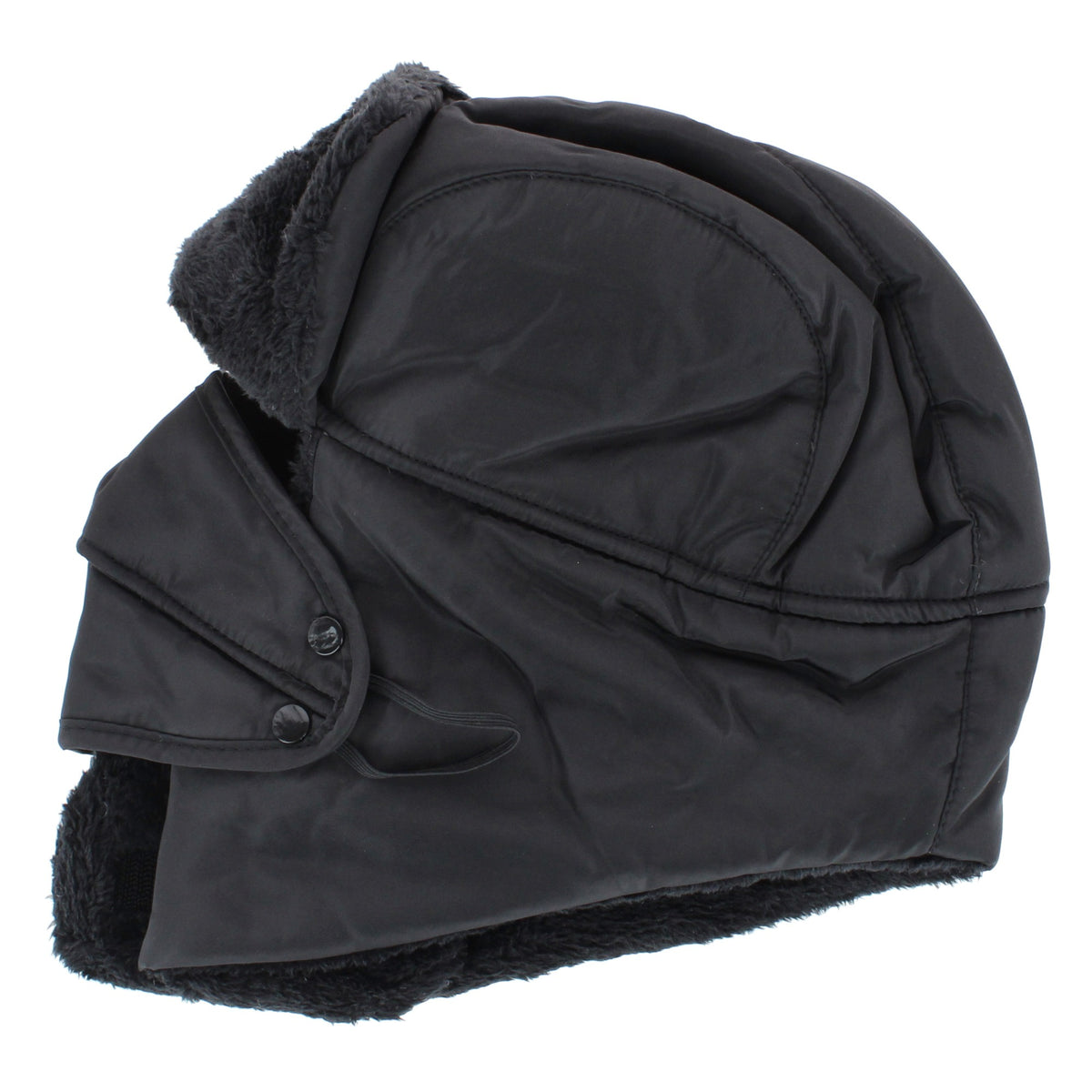 CTM® Kids' Winter Trapper Hat with Detachable Face Mask by Wootie - Black