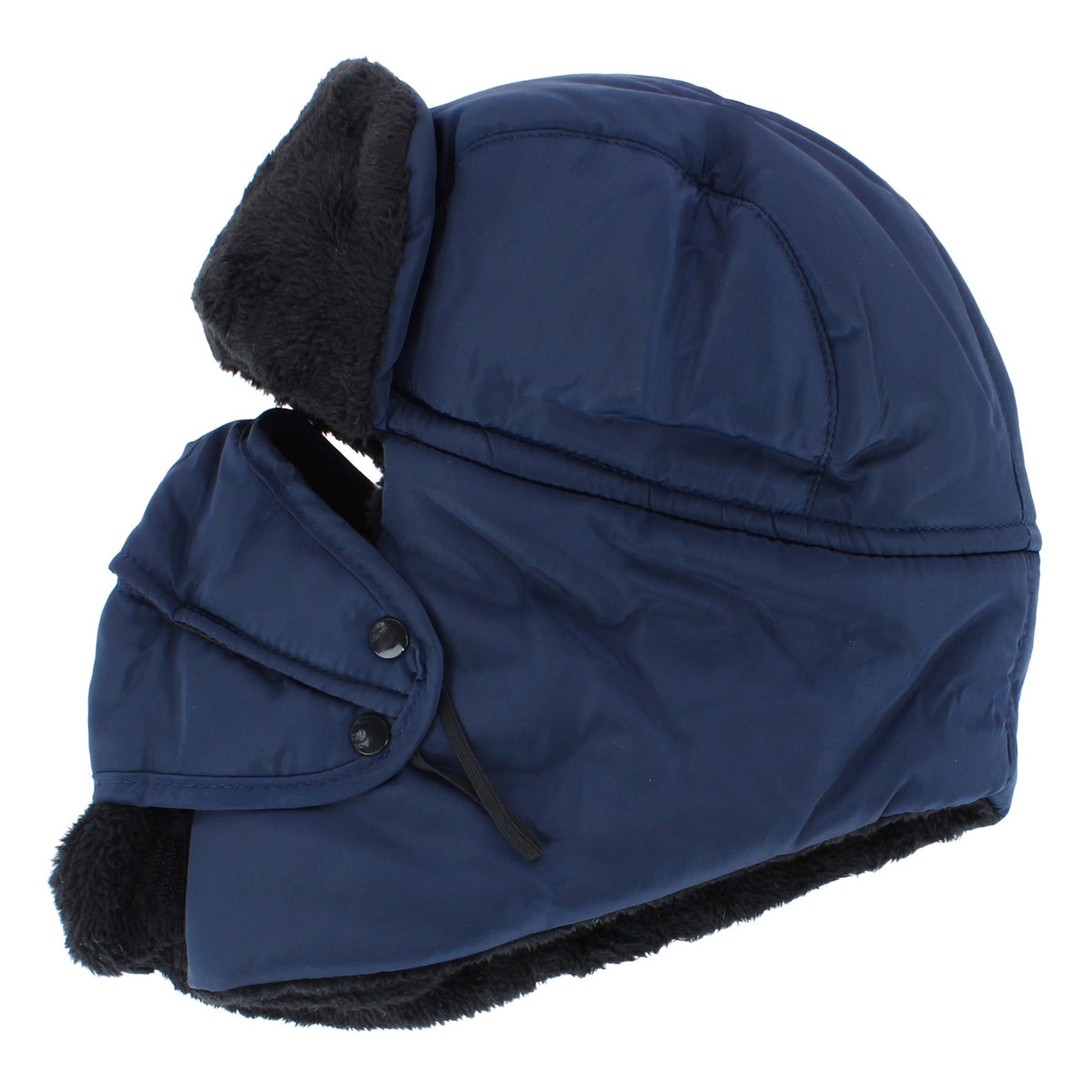 CTM® Kids' Winter Trapper Hat with Detachable Face Mask by Wootie - Navy