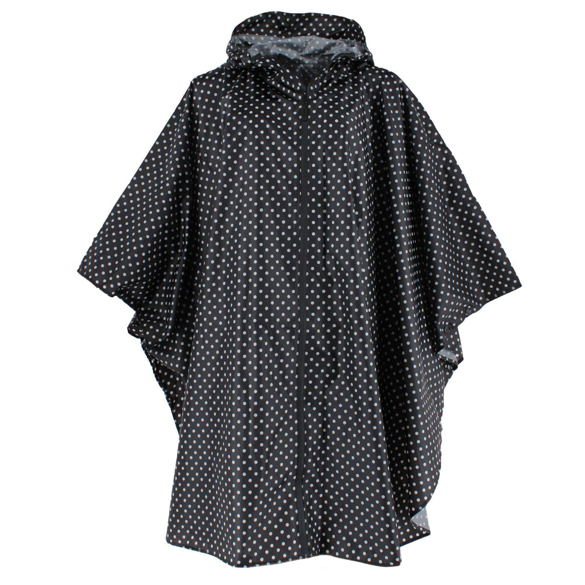 CTM® Women's One Size Fits Most Polka Dot Rain Poncho with Zipper Pouch