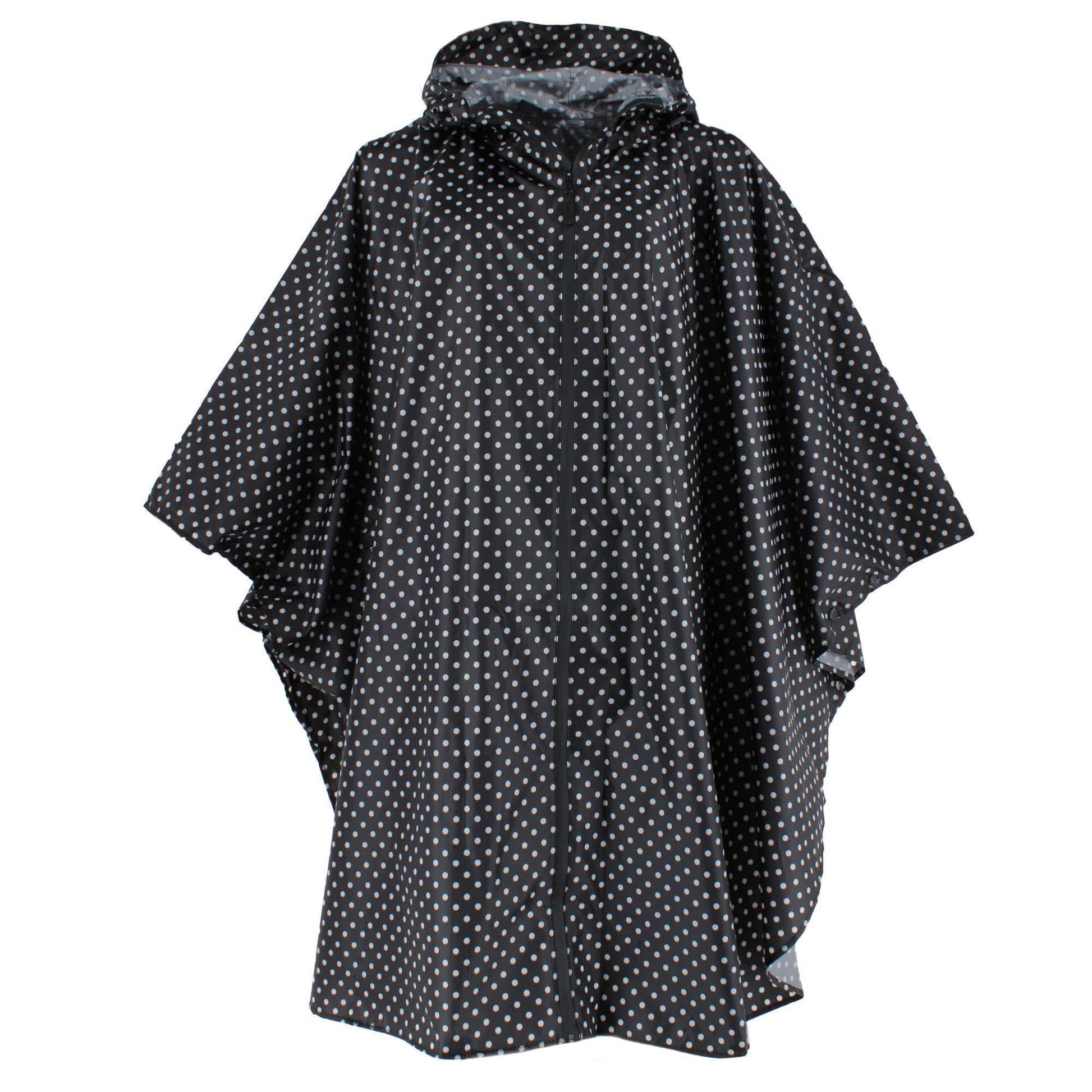 CTM® Women's One Size Fits Most Polka Dot Rain Poncho with Zipper Pouch