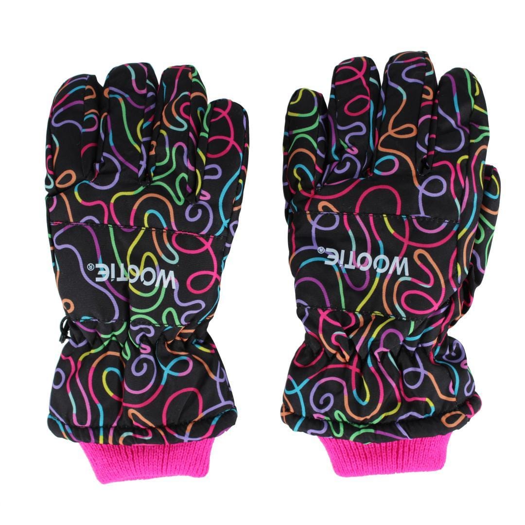 CTM® Kids' Print Design Winter Ski Gloves by Wootie - Multi Color