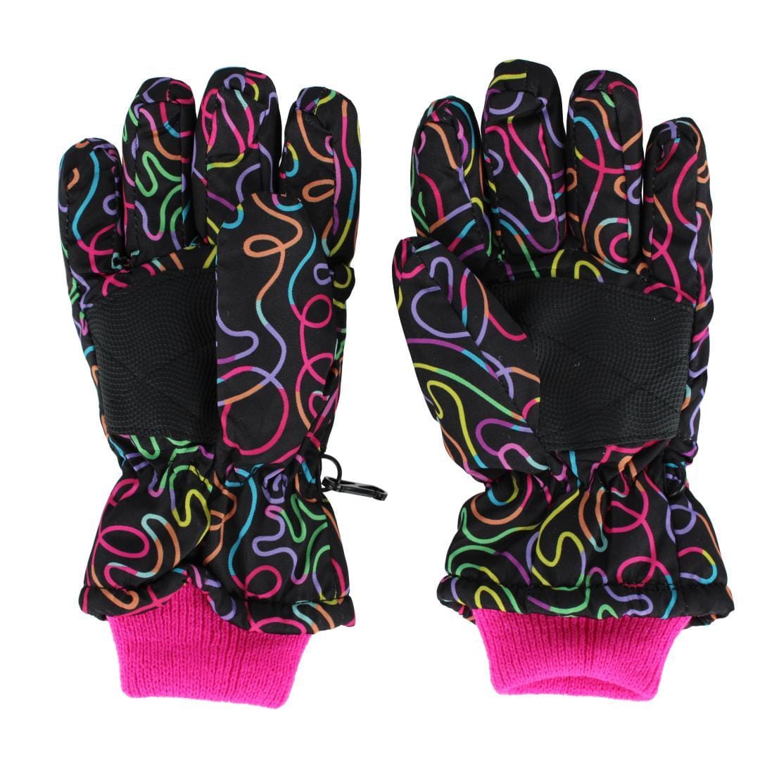 CTM® Kids' Print Design Winter Ski Gloves by Wootie - Multi Color