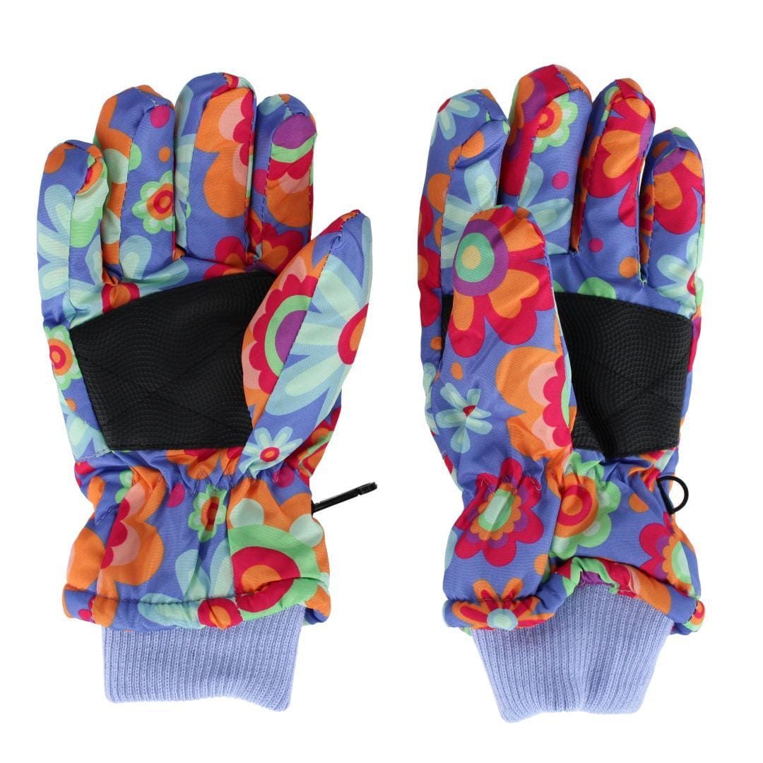 CTM® Kids' Print Design Winter Ski Gloves by Wootie - Pink Floral