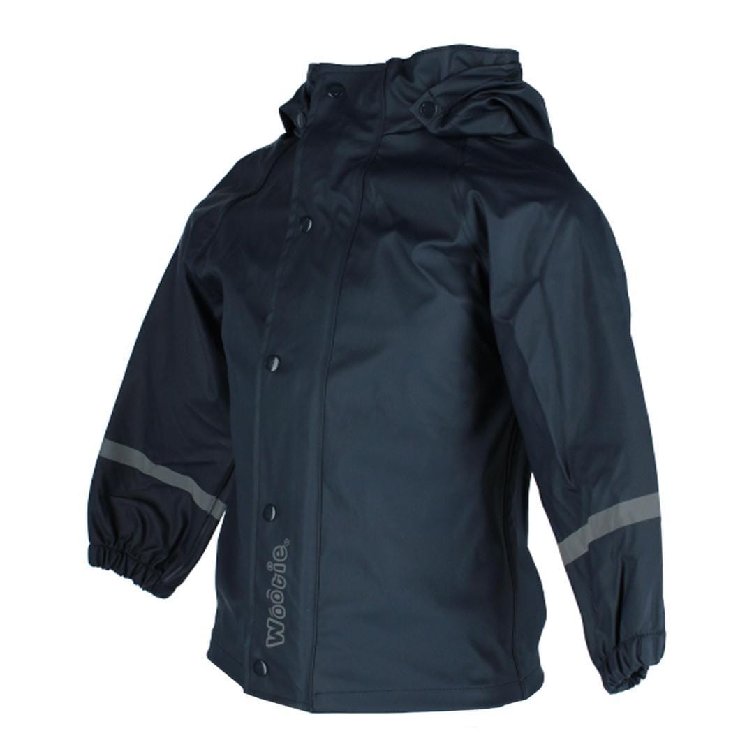 Wootie Little Girl's Solid Color Hooded Rain Coat by Wootie - Navy