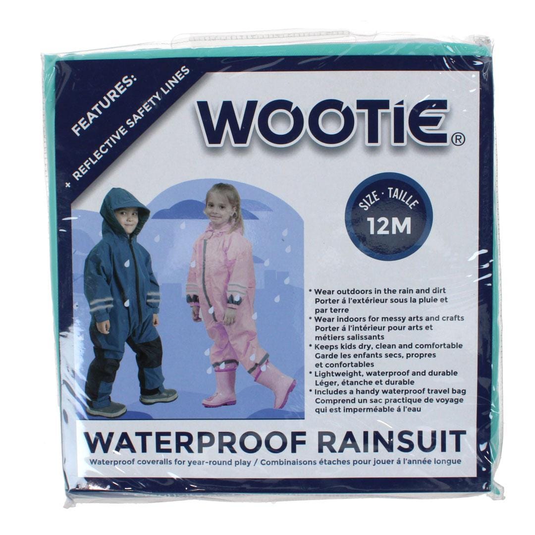 CTM® Infant Waterproof Rainsuit with Reflective Stripes by Wootie - Mint