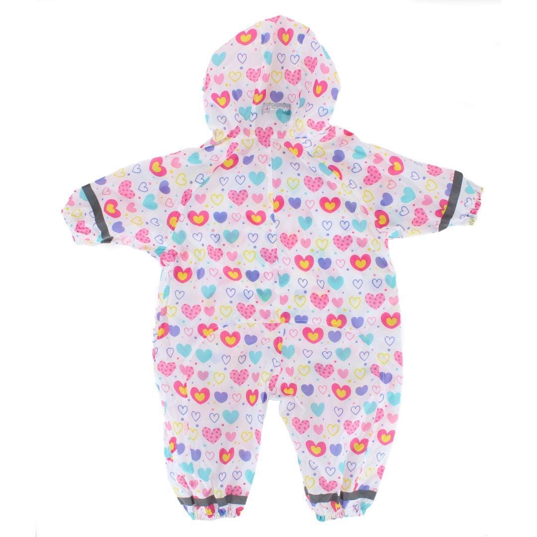 CTM® Infant Waterproof Rainsuit with Reflective Stripes by Wootie - Heart Print