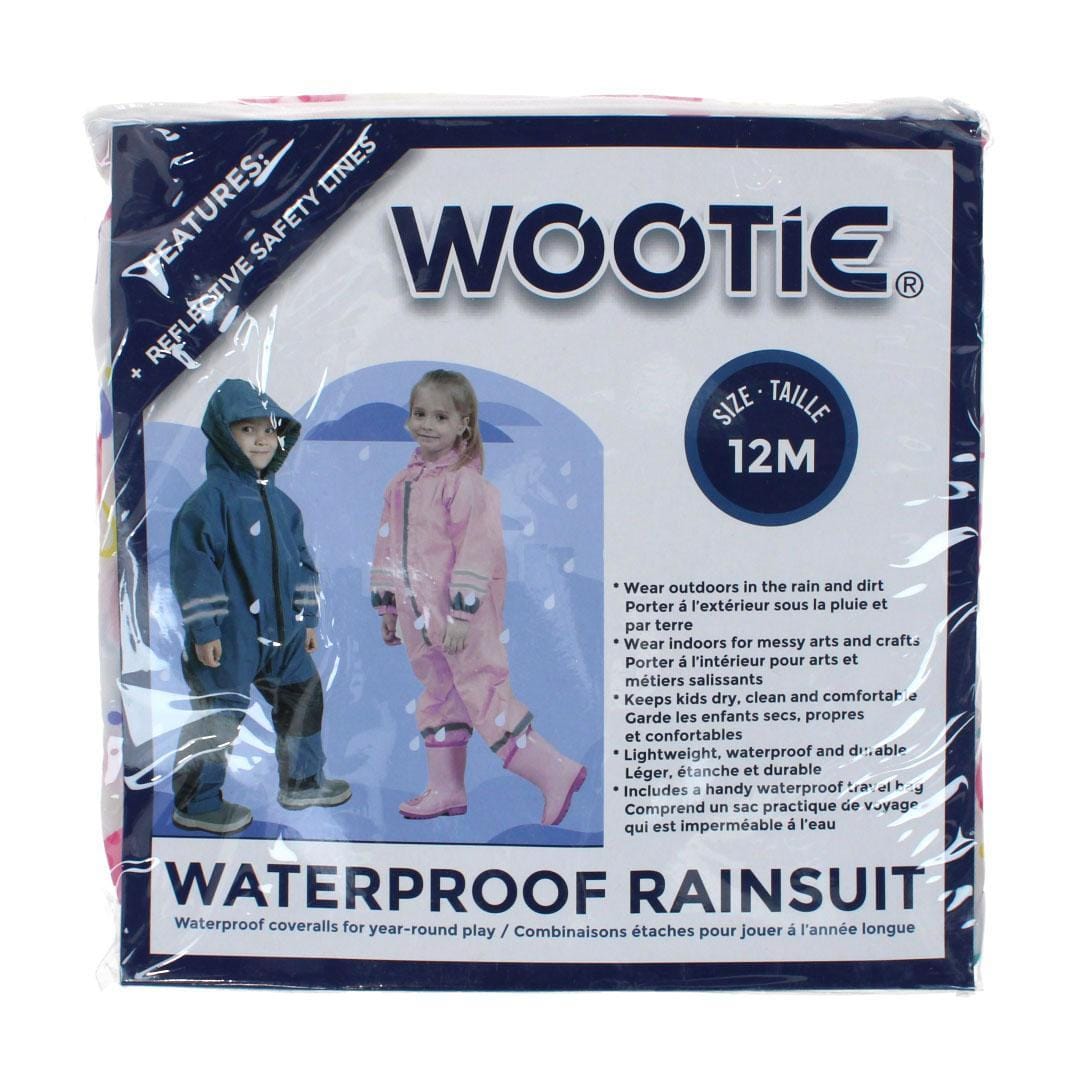 CTM® Infant Waterproof Rainsuit with Reflective Stripes by Wootie - Heart Print