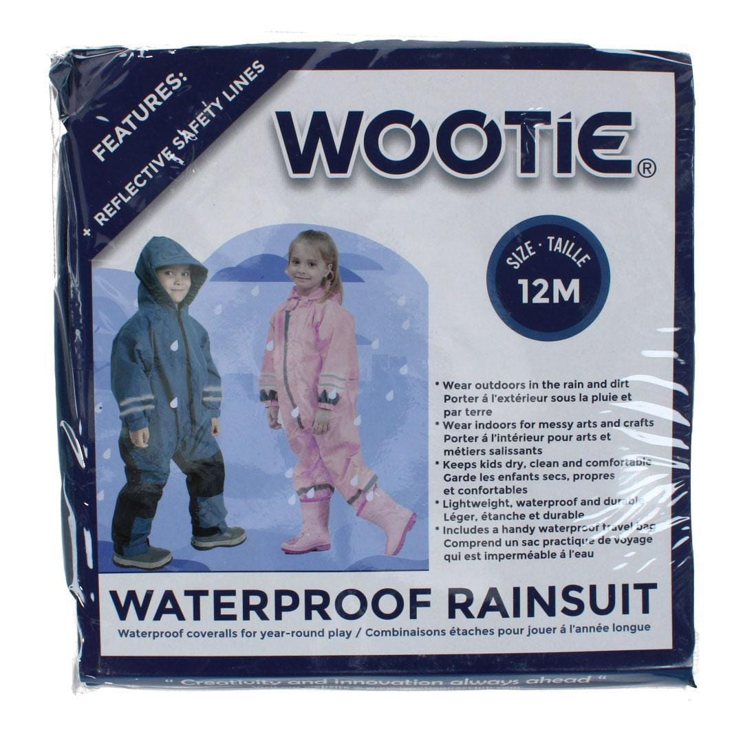 CTM® Infant Waterproof Rainsuit with Reflective Stripes by Wootie - Navy