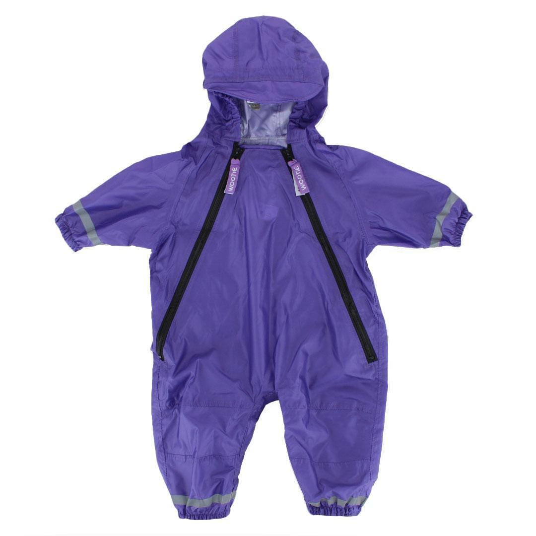 CTM® Infant Waterproof Rainsuit with Reflective Stripes by Wootie - Purple