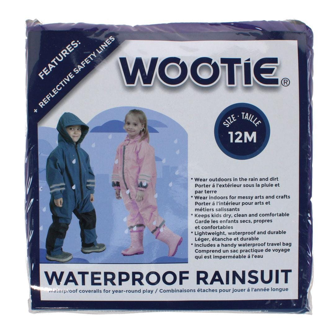 CTM® Infant Waterproof Rainsuit with Reflective Stripes by Wootie - Purple