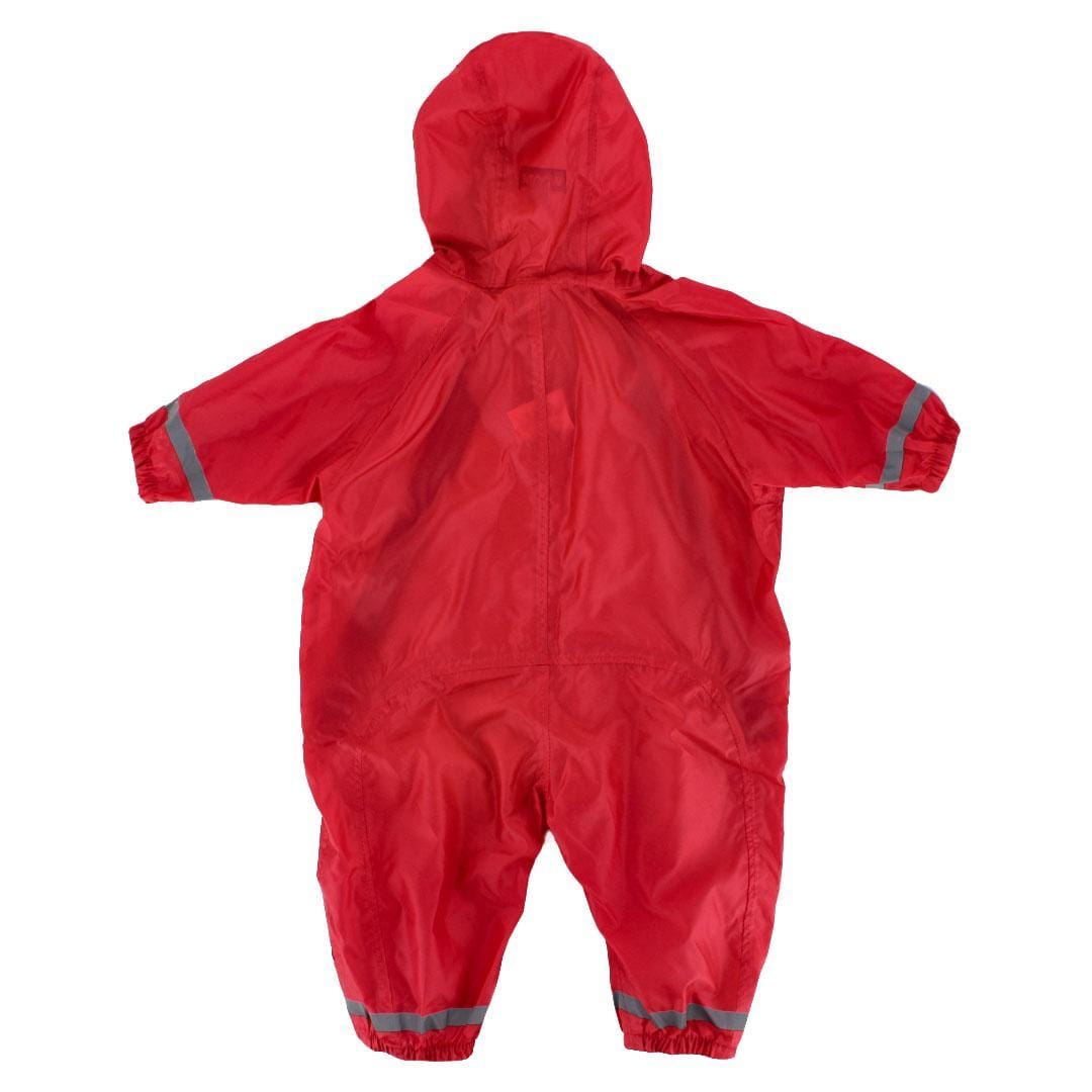 CTM® Infant Waterproof Rainsuit with Reflective Stripes by Wootie - Red