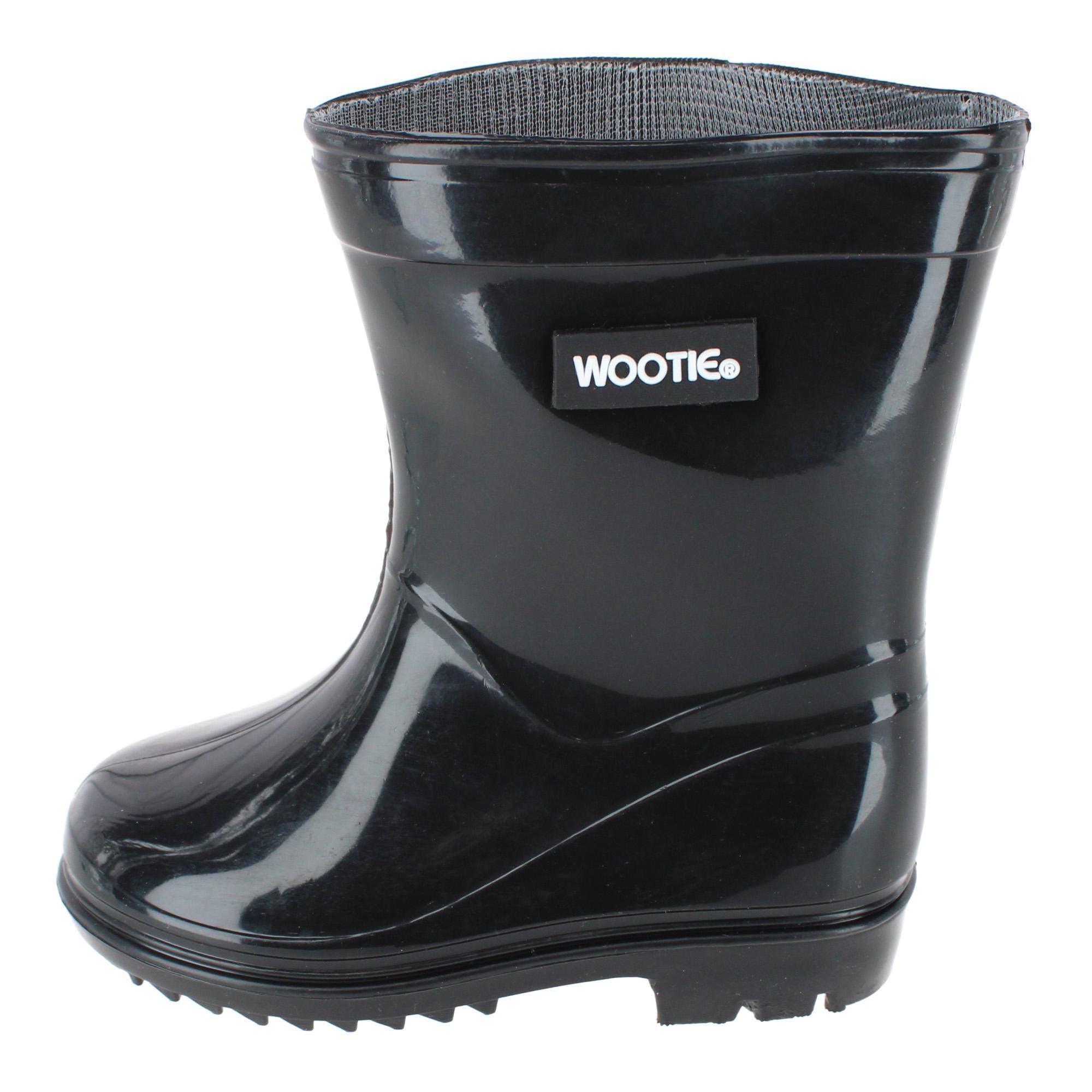 CTM® Toddler & Kids' Classic Waterproof Solid Color Rain Boots by Wootie - Black