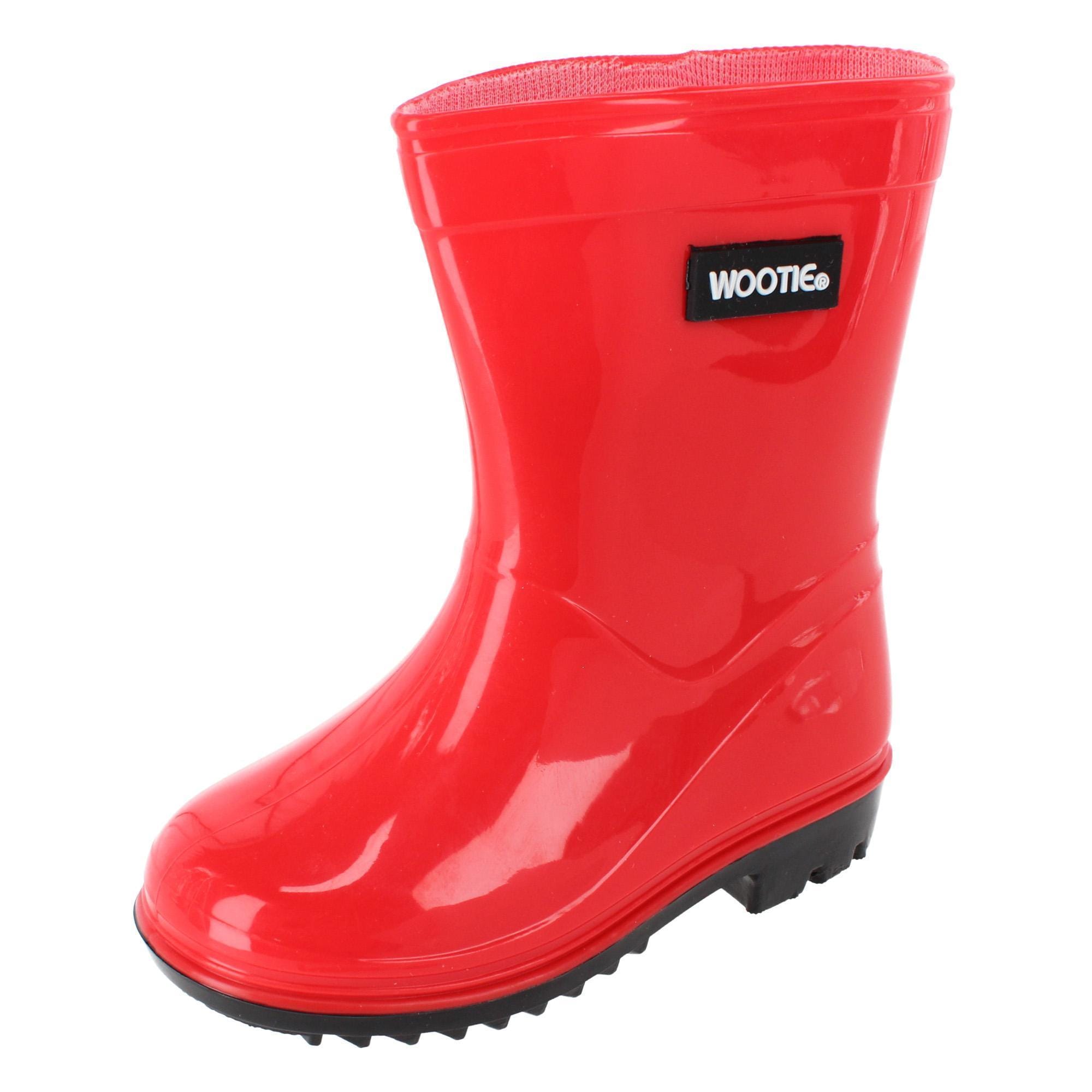 CTM® Toddler & Kids' Classic Waterproof Solid Color Rain Boots by Wootie - Red