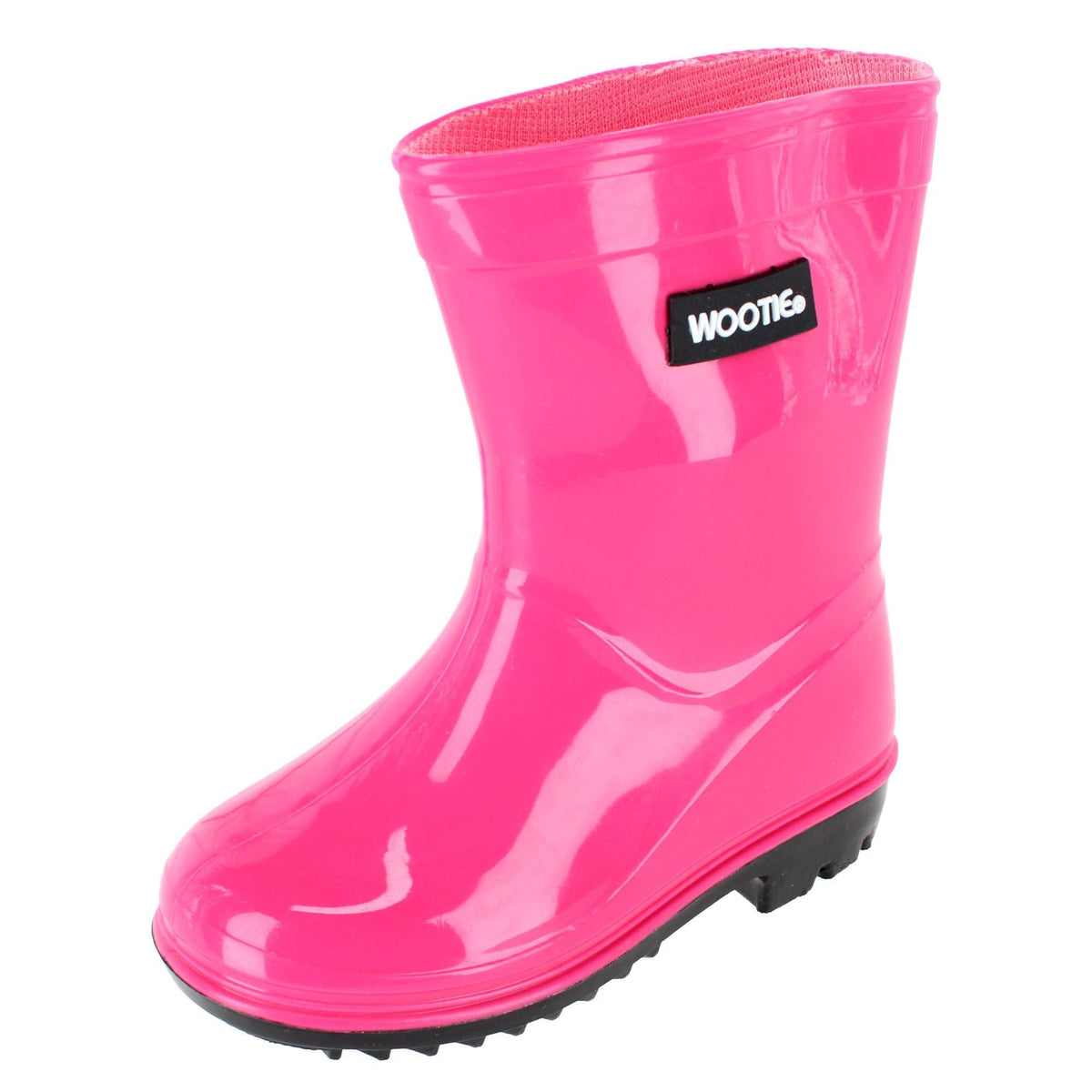 CTM® Toddler & Girl's Classic Waterproof Solid Color Rain Boots - Pink