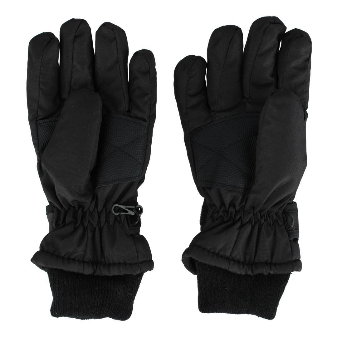 CTM® Kids' Solid Color Winter Ski Glove with Wrist Strap by Wootie - Black