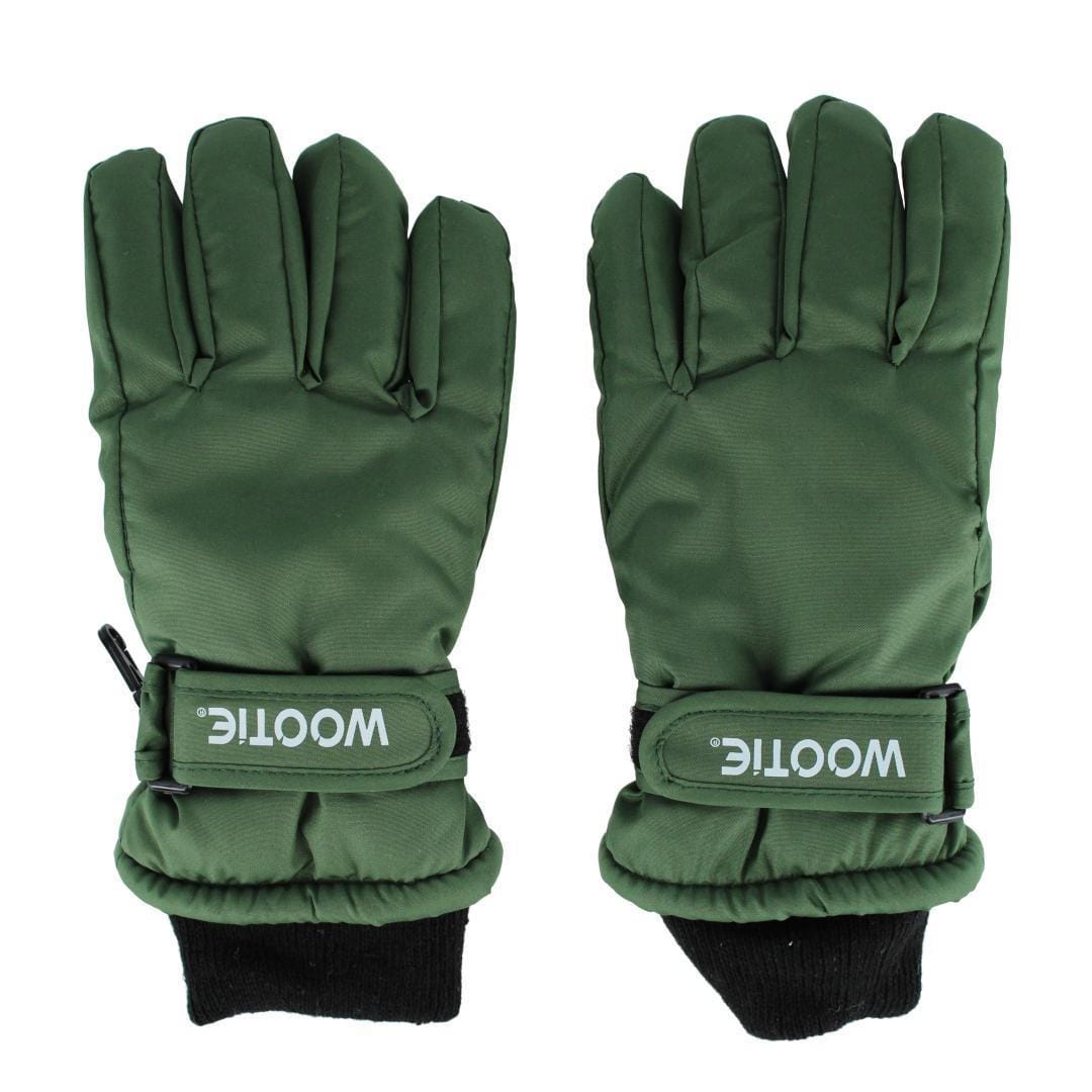 CTM® Kids' Solid Color Winter Ski Glove with Wrist Strap by Wootie - Green