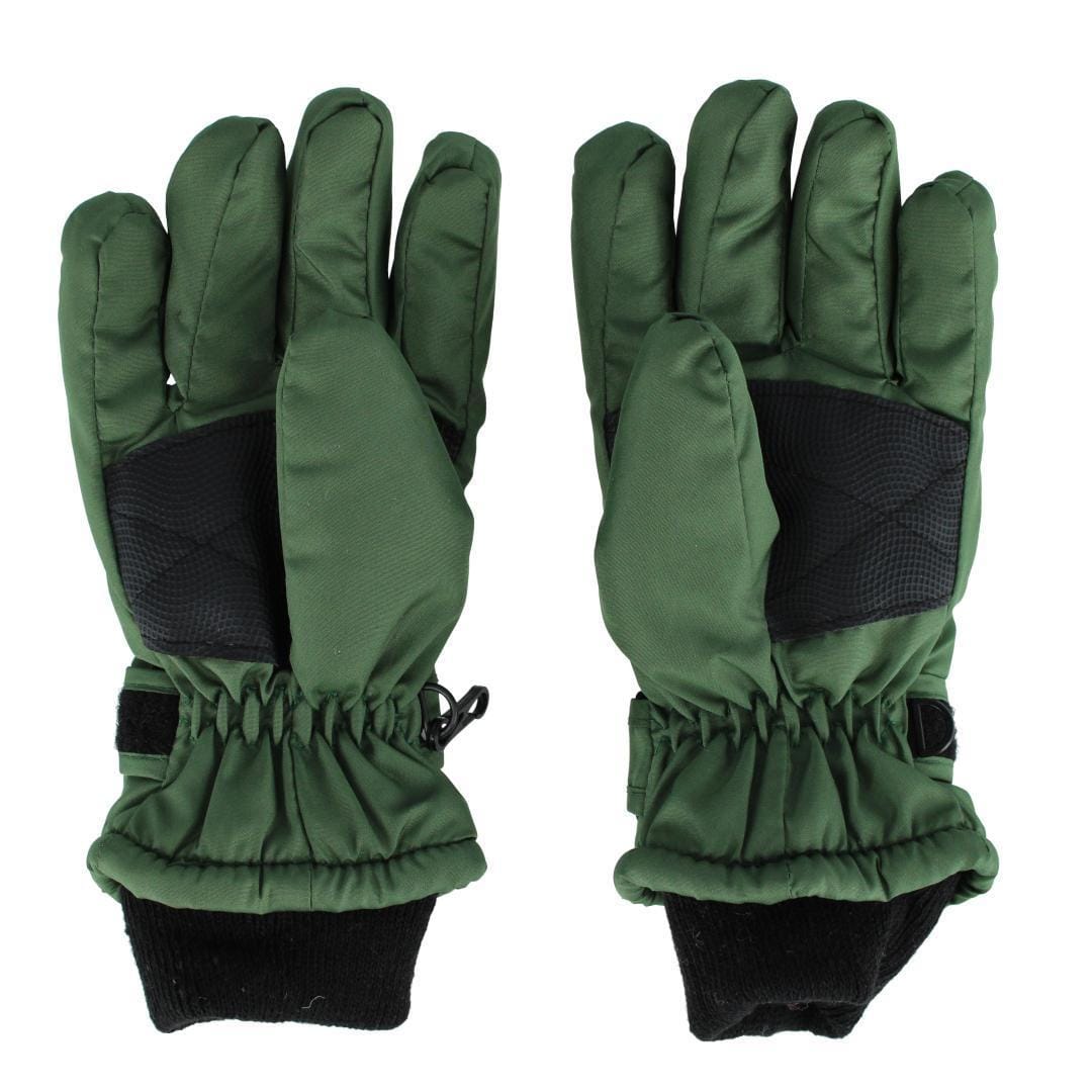 CTM® Kids' Solid Color Winter Ski Glove with Wrist Strap by Wootie - Green