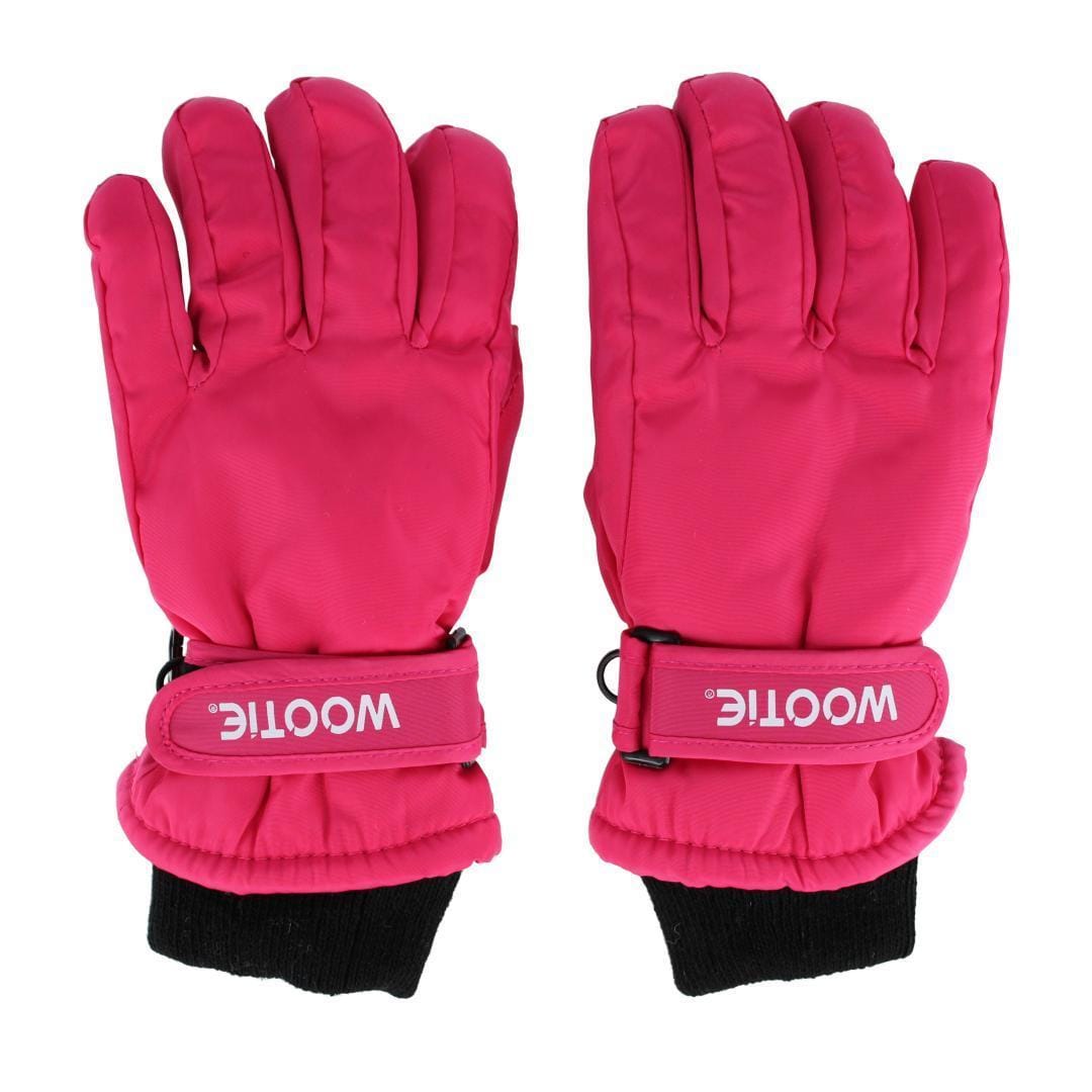 CTM® Kids' Solid Color Winter Ski Glove with Wrist Strap by Wootie - Pink