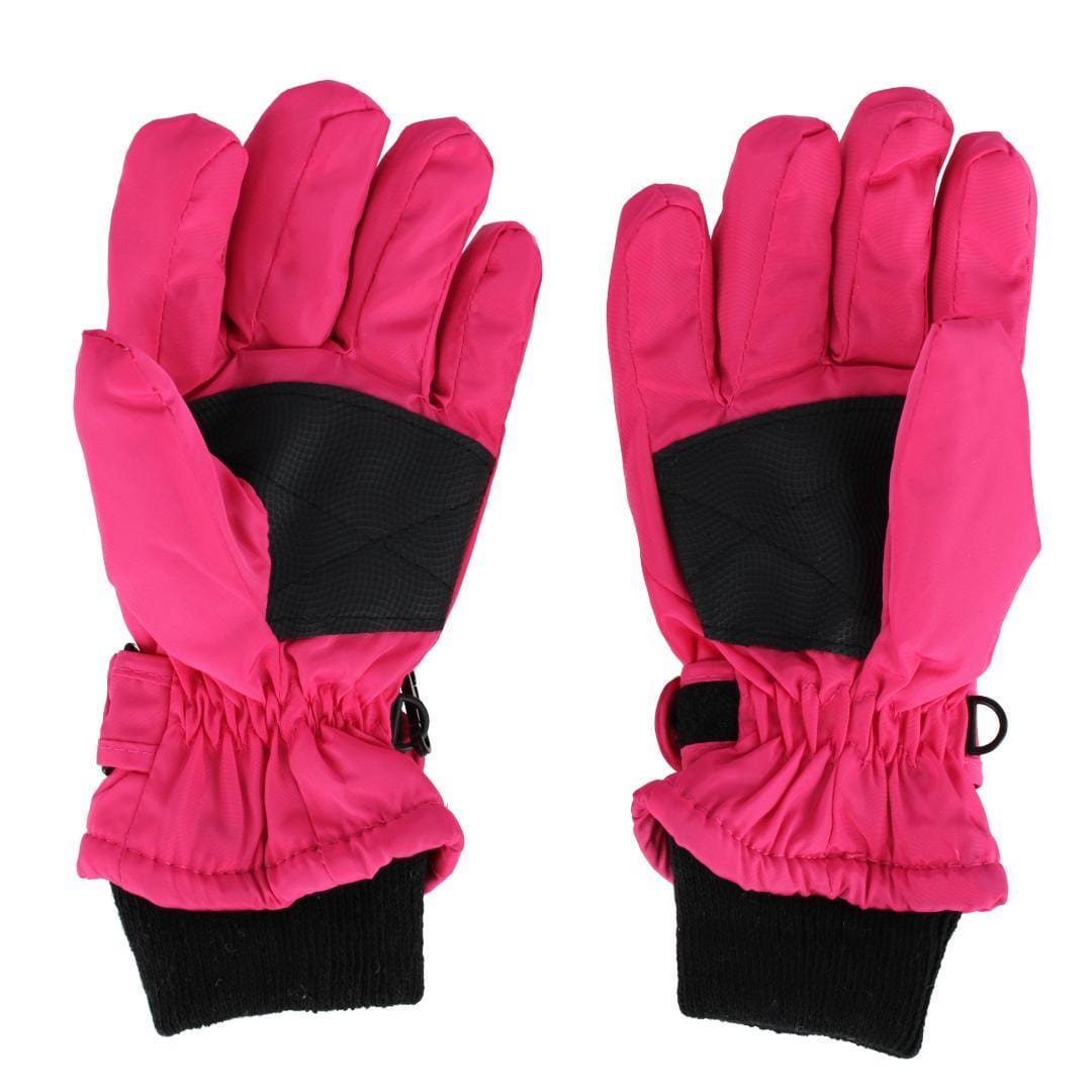 CTM® Kids' Solid Color Winter Ski Glove with Wrist Strap by Wootie - Pink