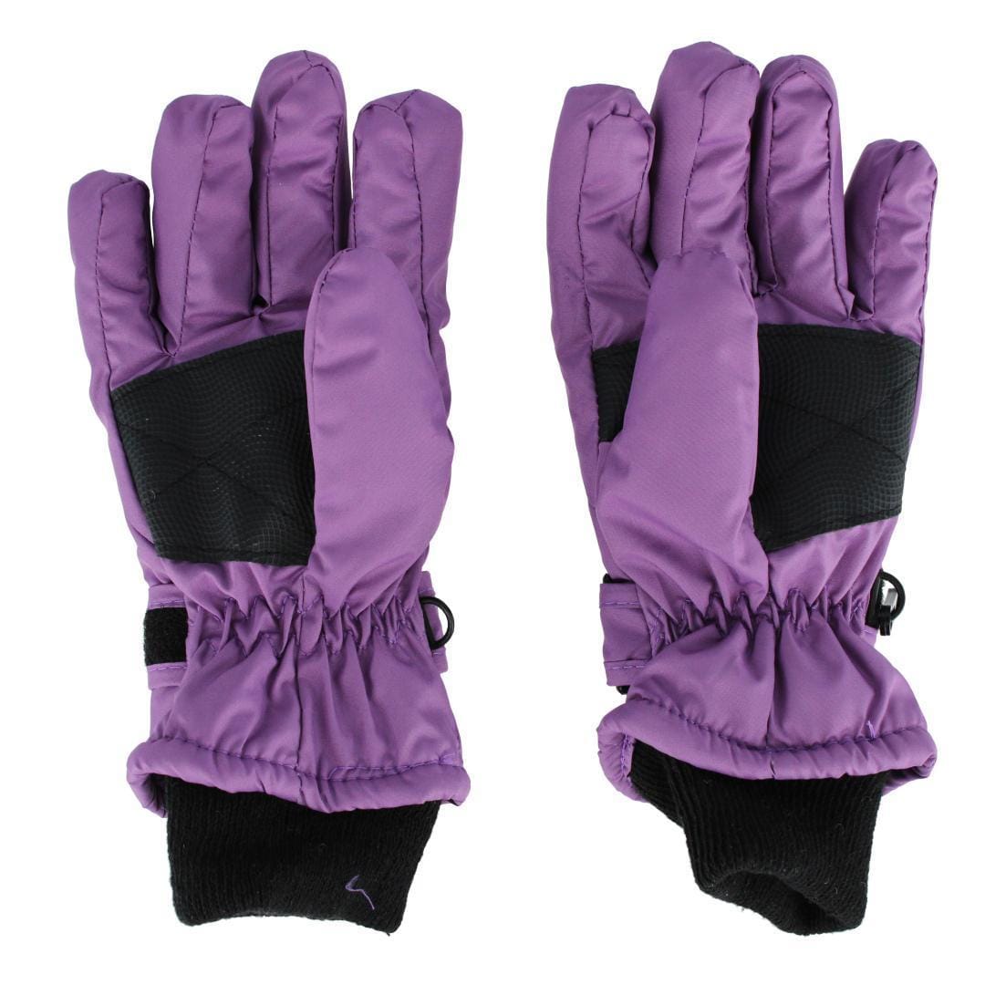 CTM® Kids' Solid Color Winter Ski Glove with Wrist Strap by Wootie - Purple