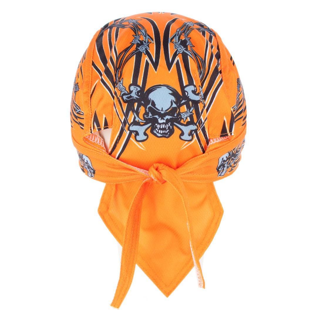 CTM® Men's Orange Biker Skull Cap by Wootie - Orange