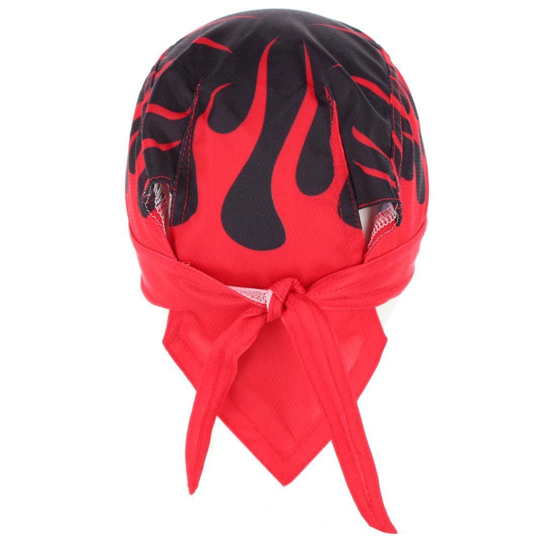 CTM® Men's Flames Du rag Skull Cap by Wootie - Red