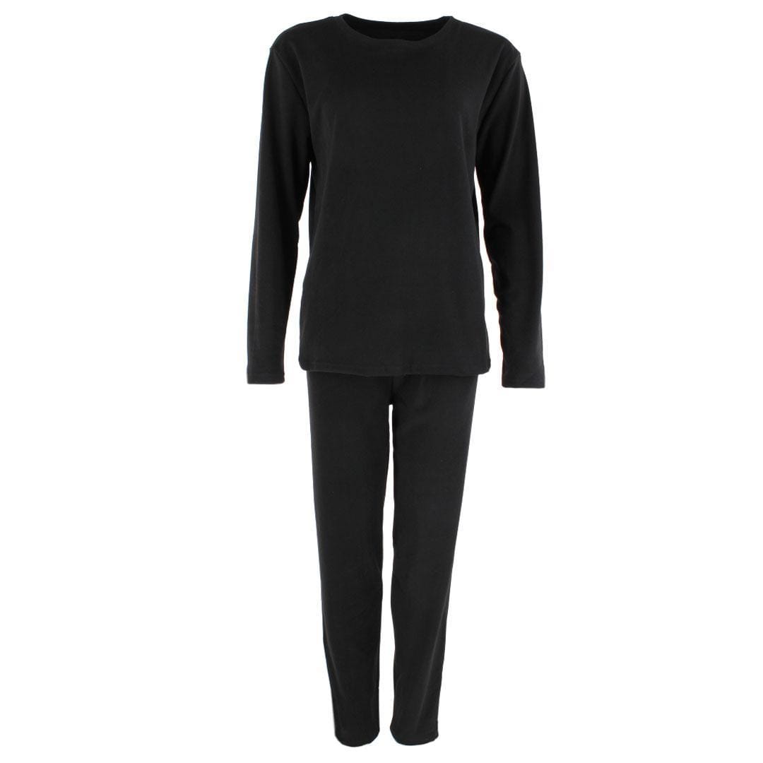 CTM® Women's Plus Size Insulated Thermal Underwear Set by Wootie - Black