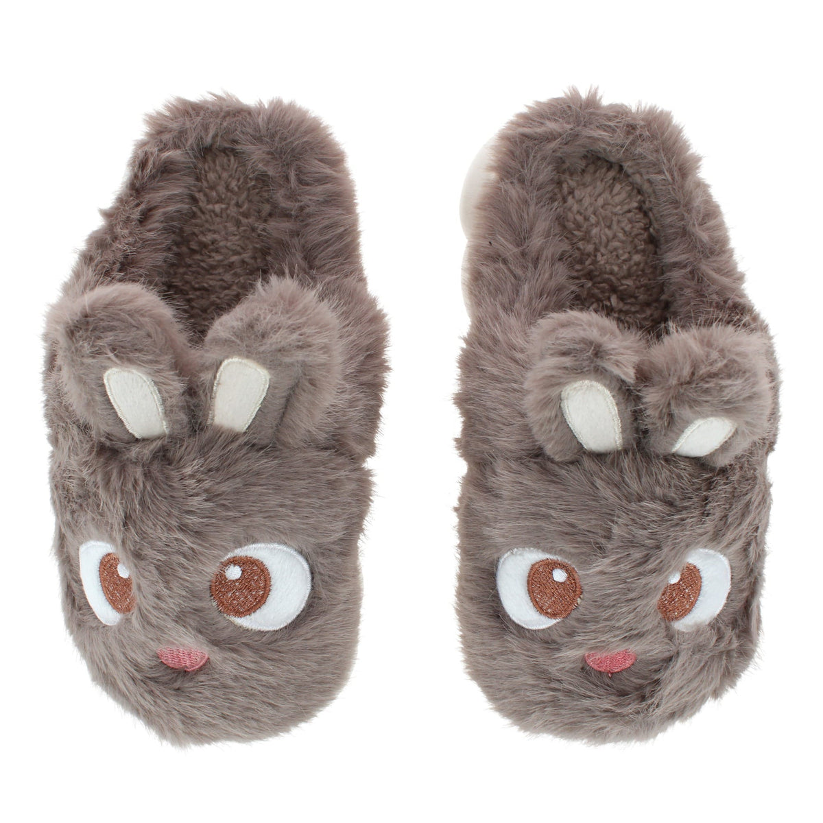 CTM® Kids' and Toddler Plush Bunny Rabbit House Slippers by Wootie - Brown