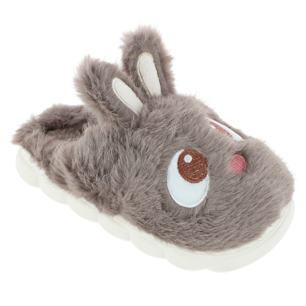CTM® Kids' and Toddler Plush Bunny Rabbit House Slippers by Wootie - Brown
