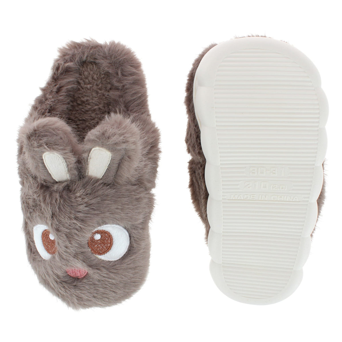 CTM® Kids' and Toddler Plush Bunny Rabbit House Slippers by Wootie - Brown
