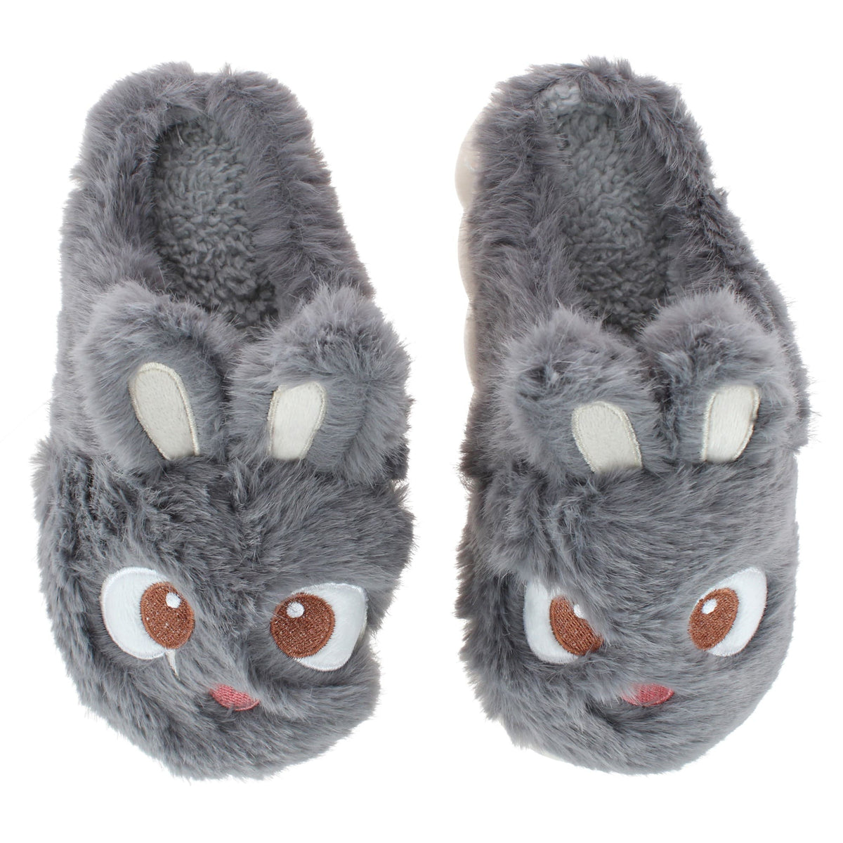 CTM® Kids' and Toddler Plush Bunny Rabbit House Slippers by Wootie - Gray