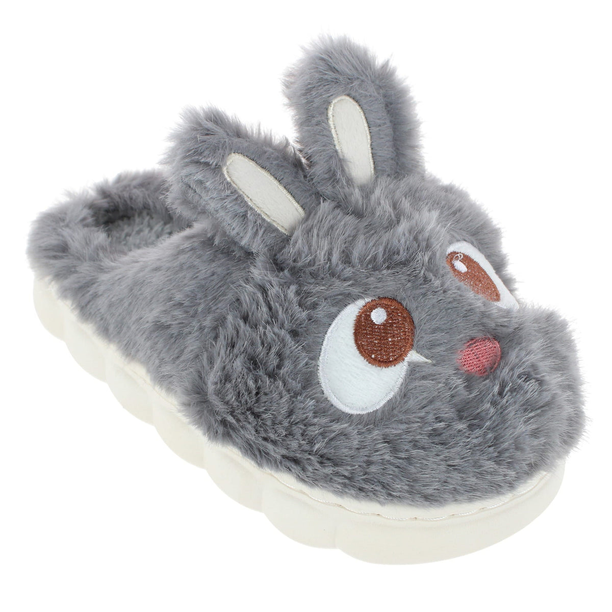 CTM® Kids' and Toddler Plush Bunny Rabbit House Slippers by Wootie - Gray