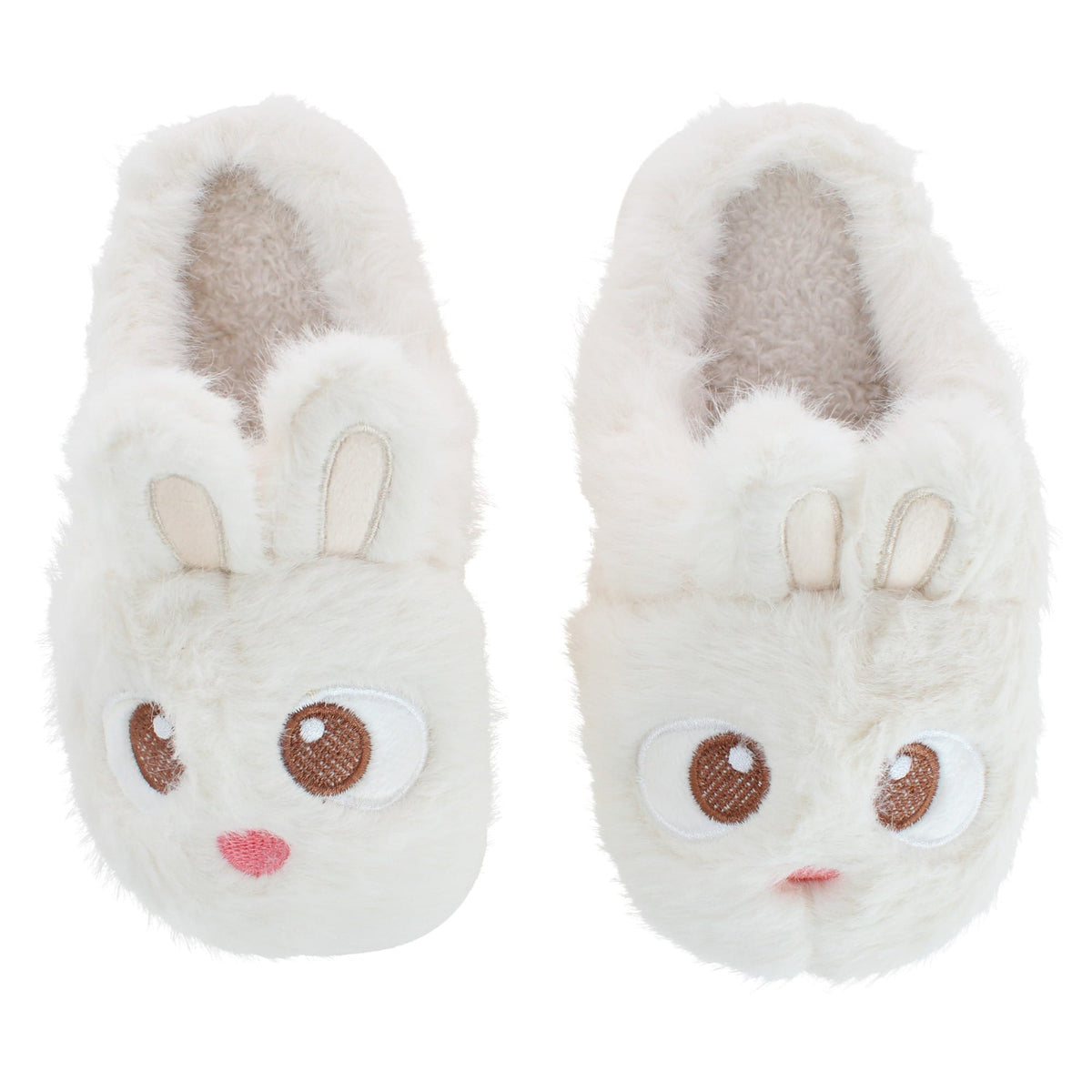 CTM® Kids' and Toddler Plush Bunny Rabbit House Slippers by Wootie - White