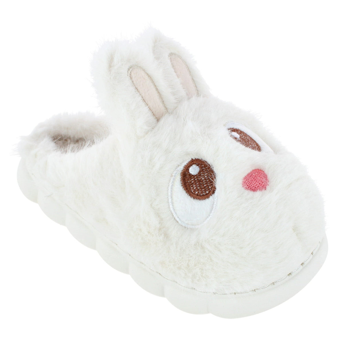 CTM® Kids' and Toddler Plush Bunny Rabbit House Slippers by Wootie - White