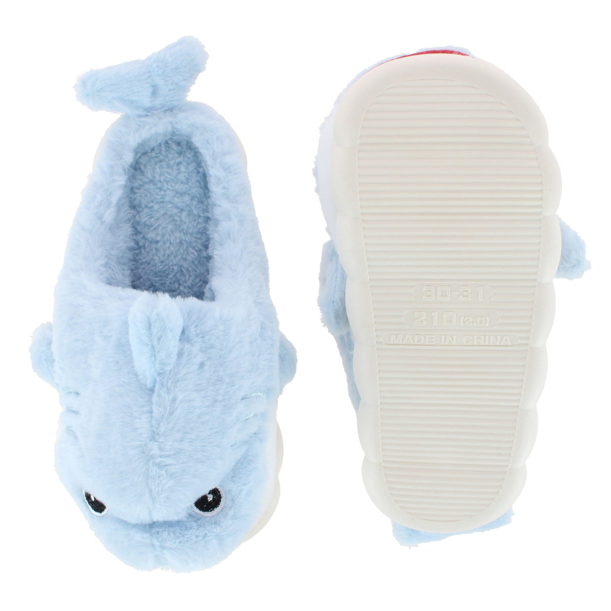 CTM® Kids' and Toddler Plush Shark House Slippers by Wootie - Light Blue