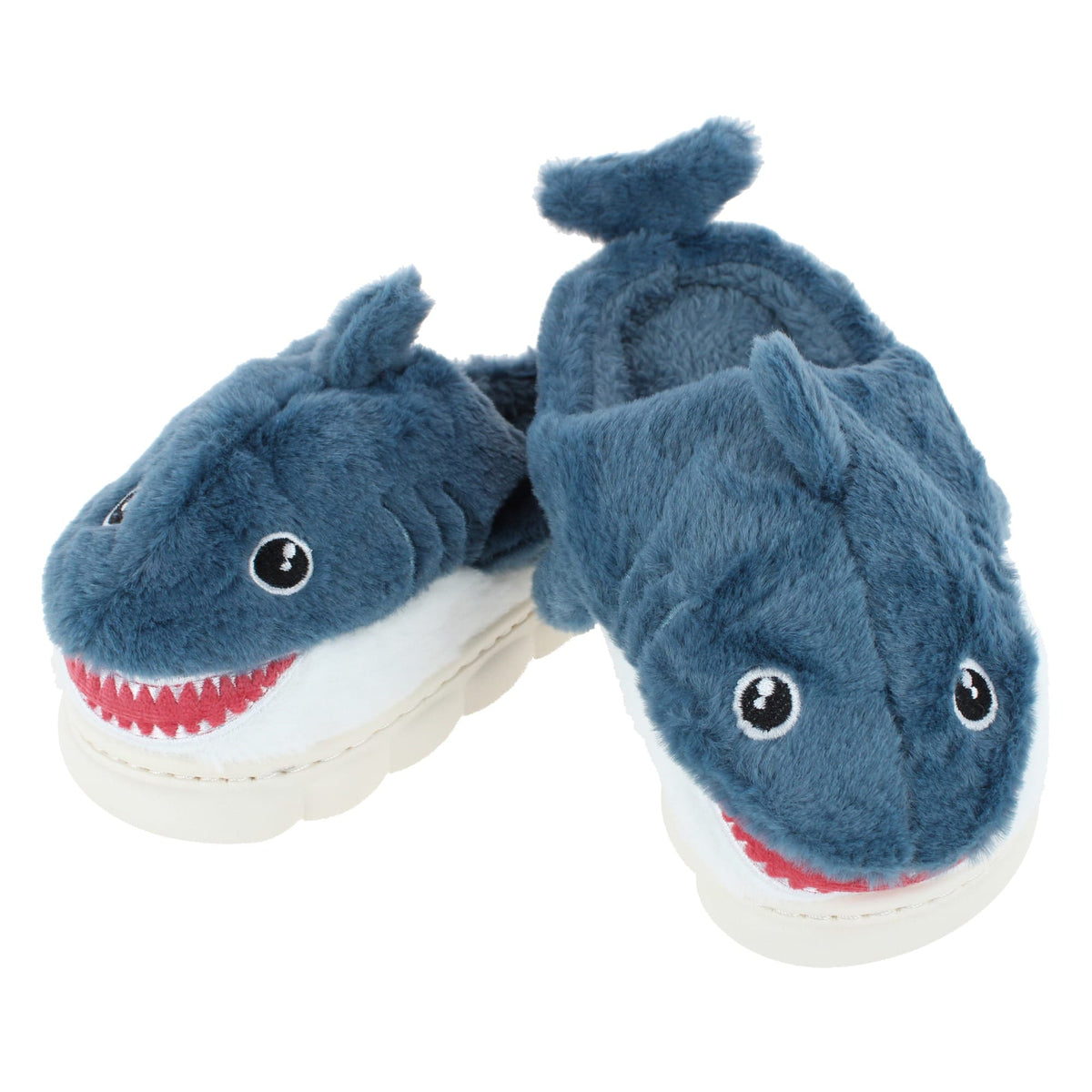 CTM® Kids' and Toddler Plush Shark House Slippers by Wootie - Navy Blue