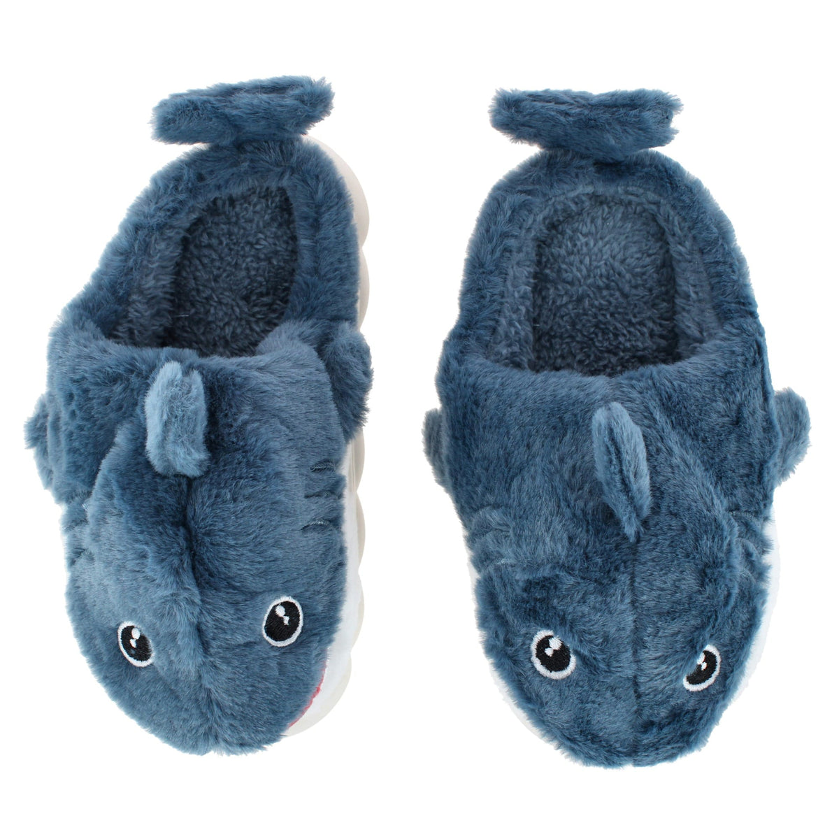 CTM® Kids' and Toddler Plush Shark House Slippers by Wootie - Navy Blue